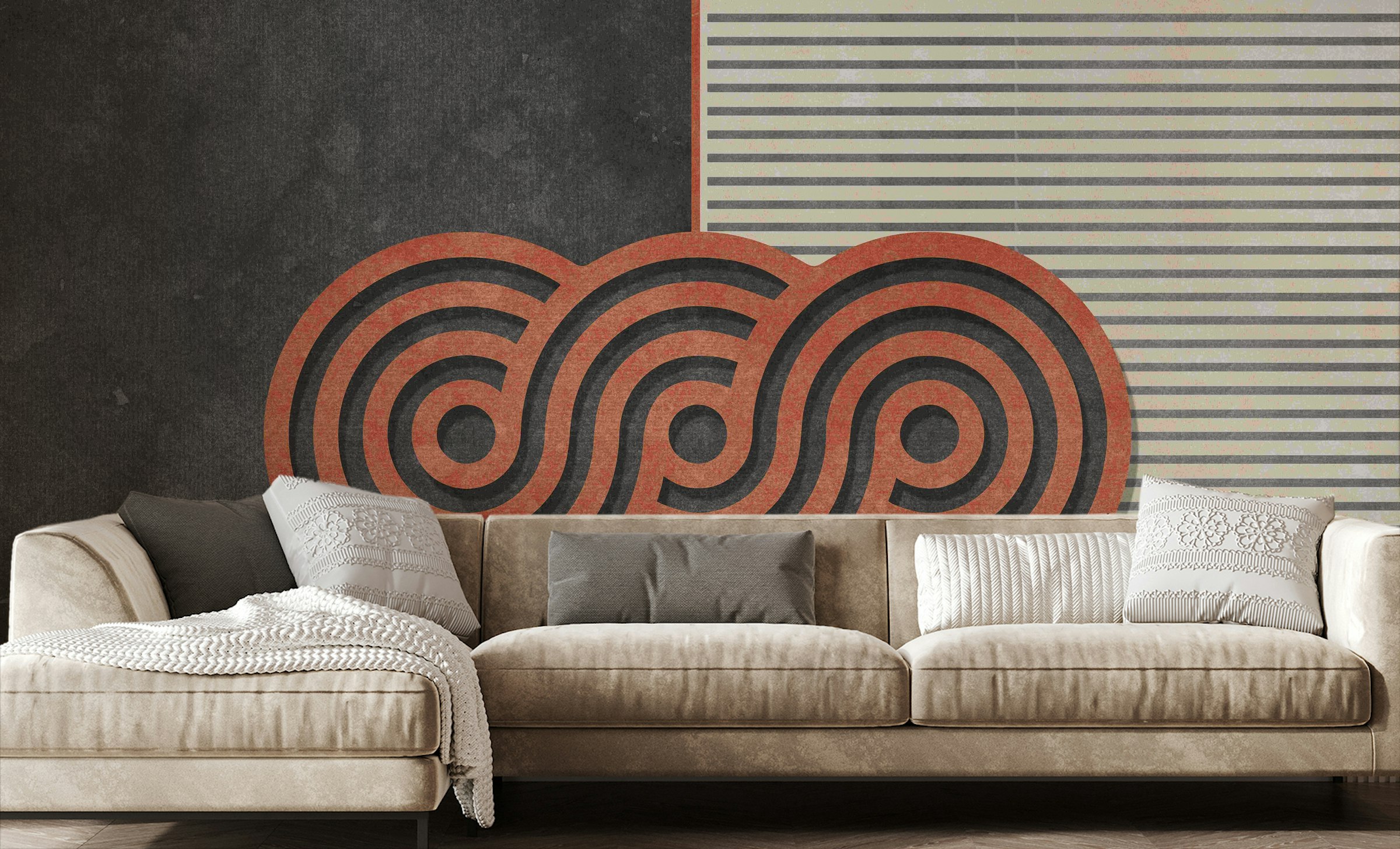 Custom made Modern Circular Pattern Wall Mural