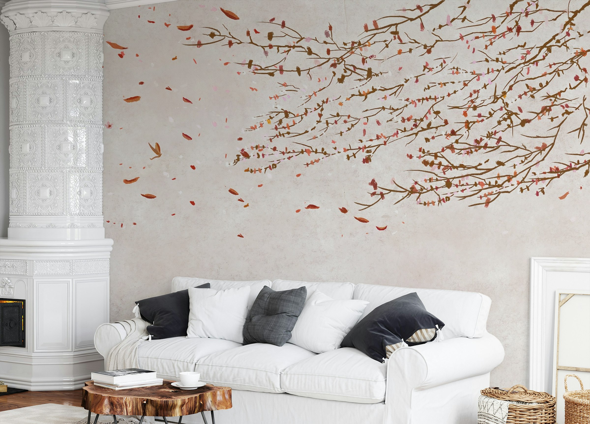 Peel and Stick Delicate Cherry Blossoms Wallpaper Murals