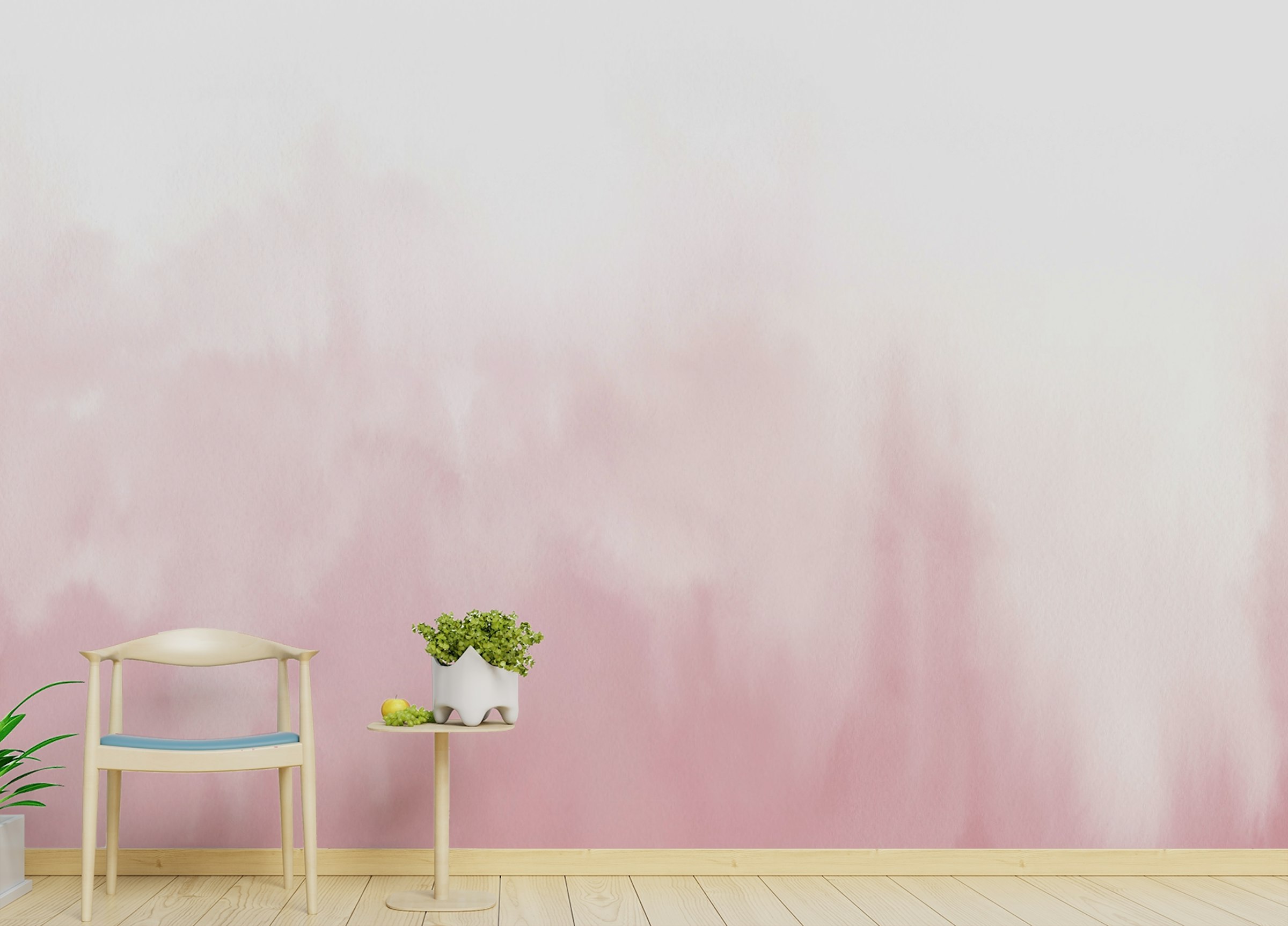 Custom made Pink Watercolor Gradient Girls Room Wallpaper For Walls