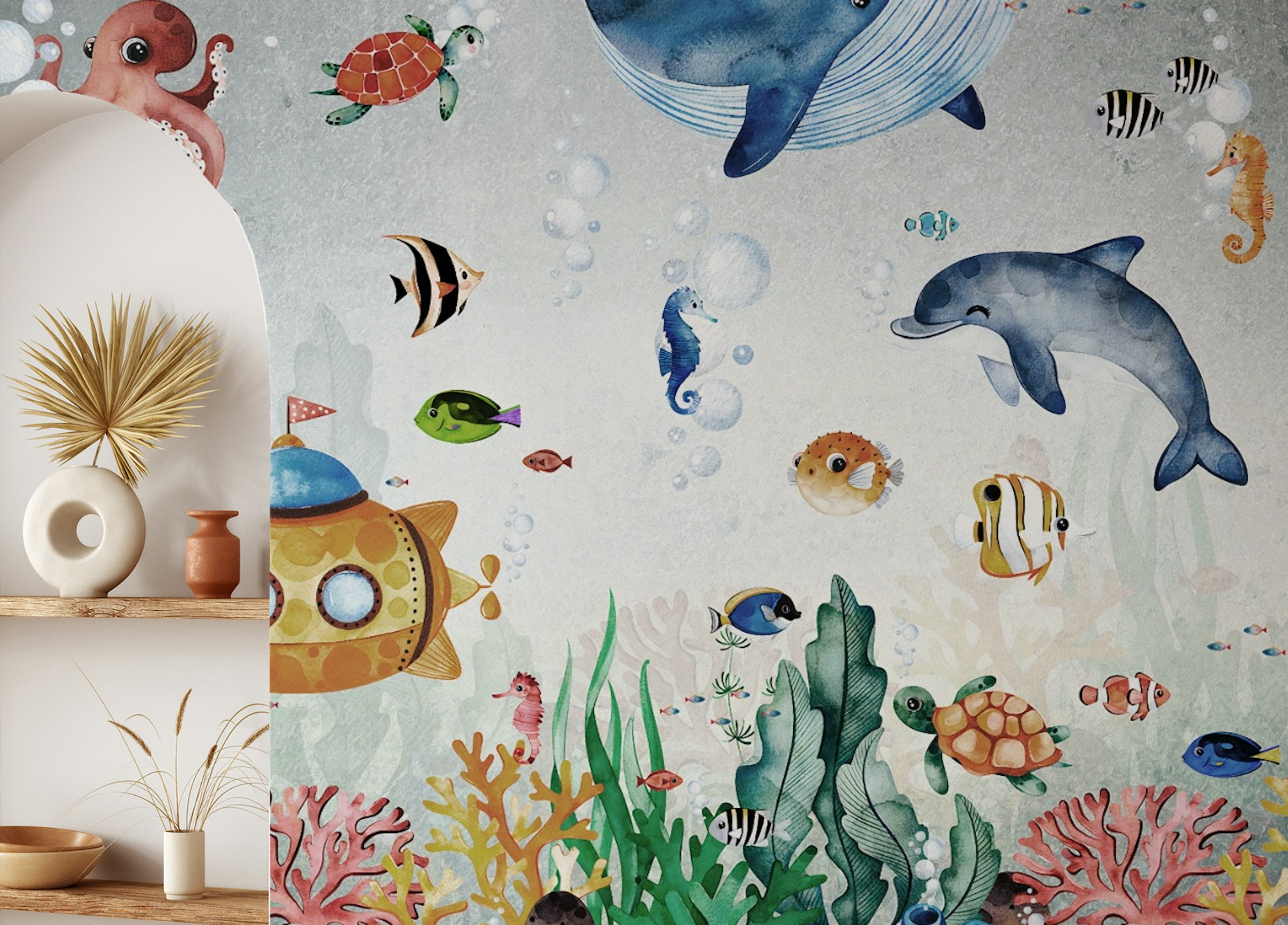 Custom made Underwater Fish & Marin Life Wallpaper for Walls
