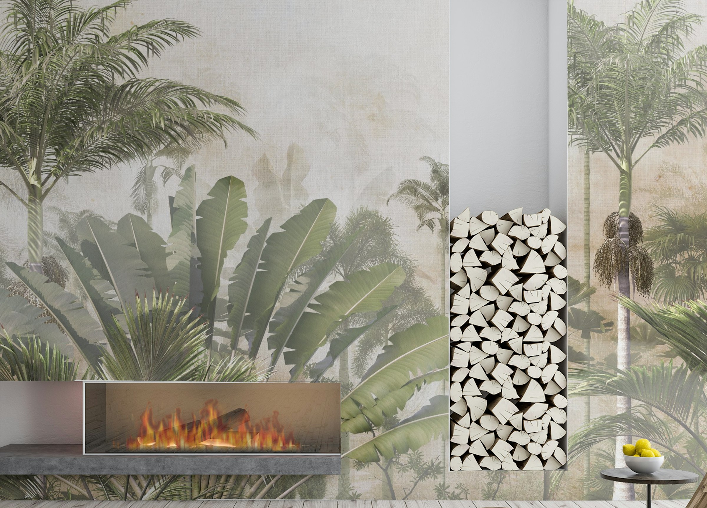 Custom made Tropical Palm Tree Aesthetic Leaf Wallpaper Murals