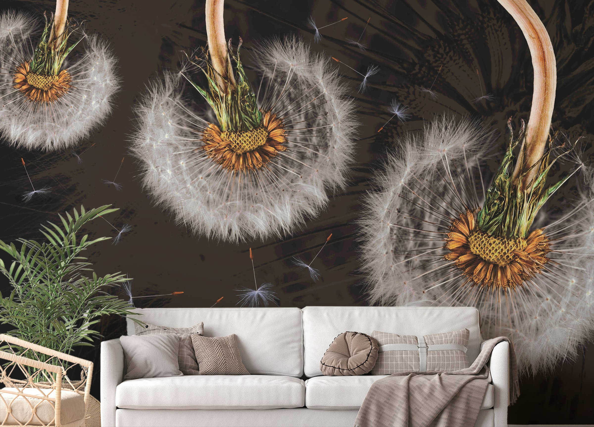 Peel and Stick Airborne Dandelion Blooms Wallpaper Murals