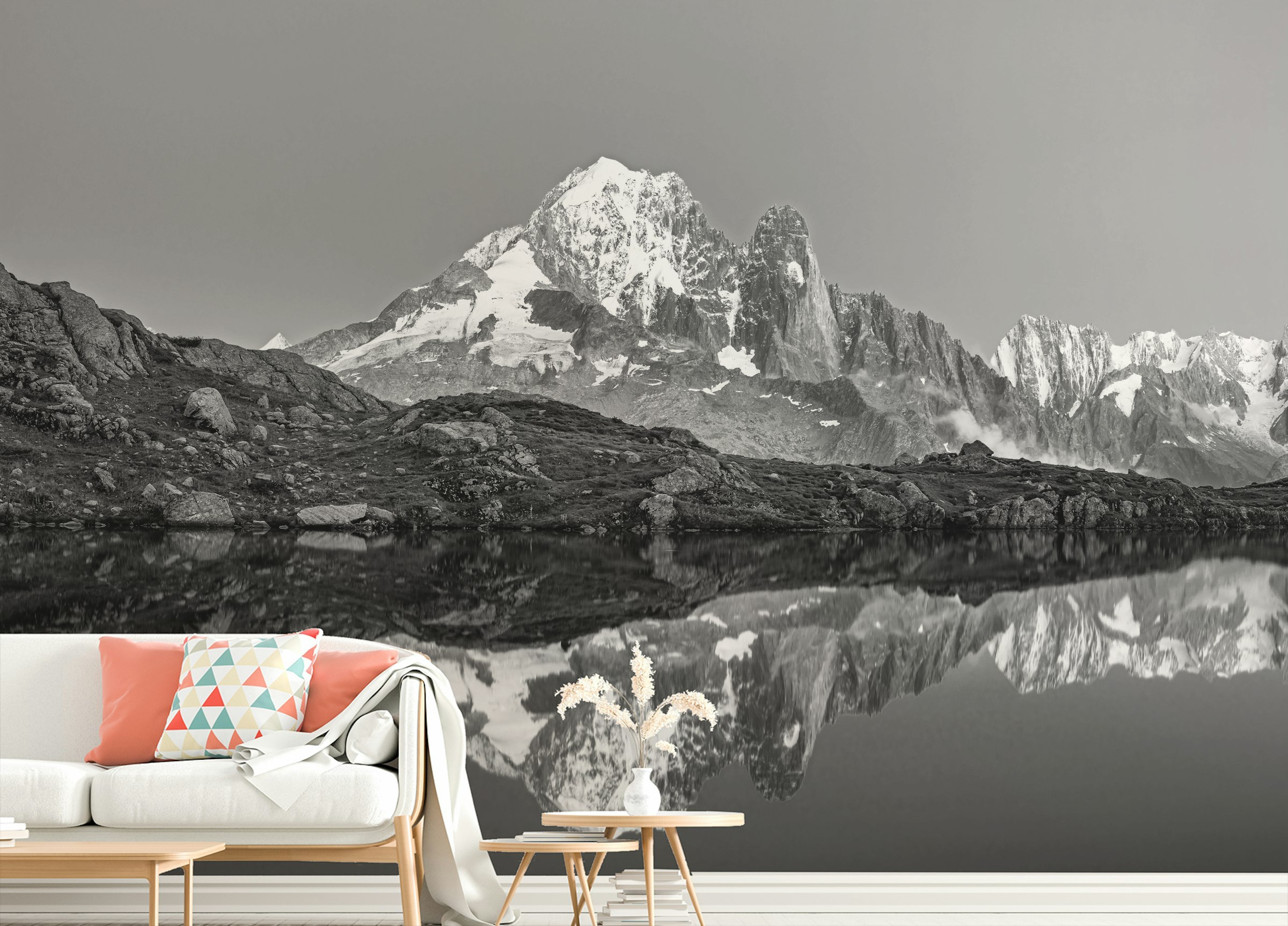 Peel and Stick Misty Mountain Tranquility Wall Murals