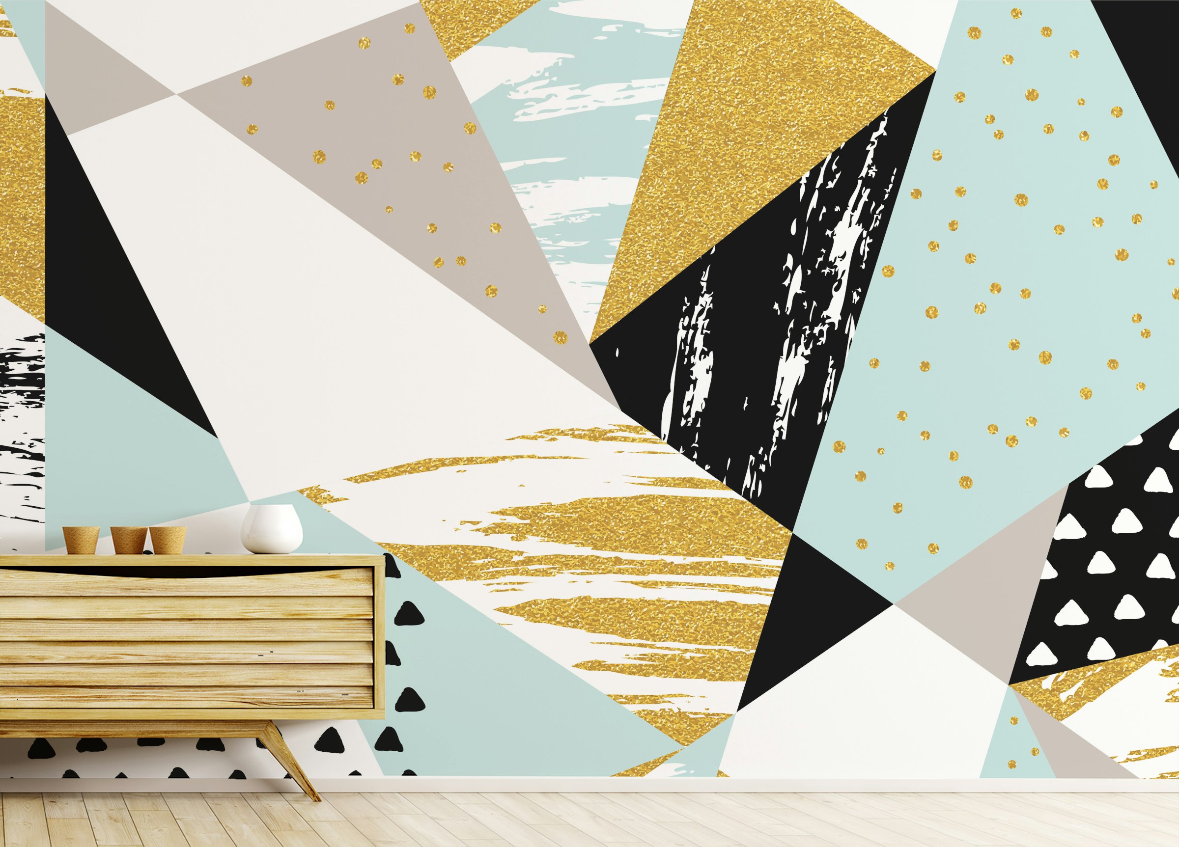 Peel and Stick Abstract Triangle Infusion Wall Murals