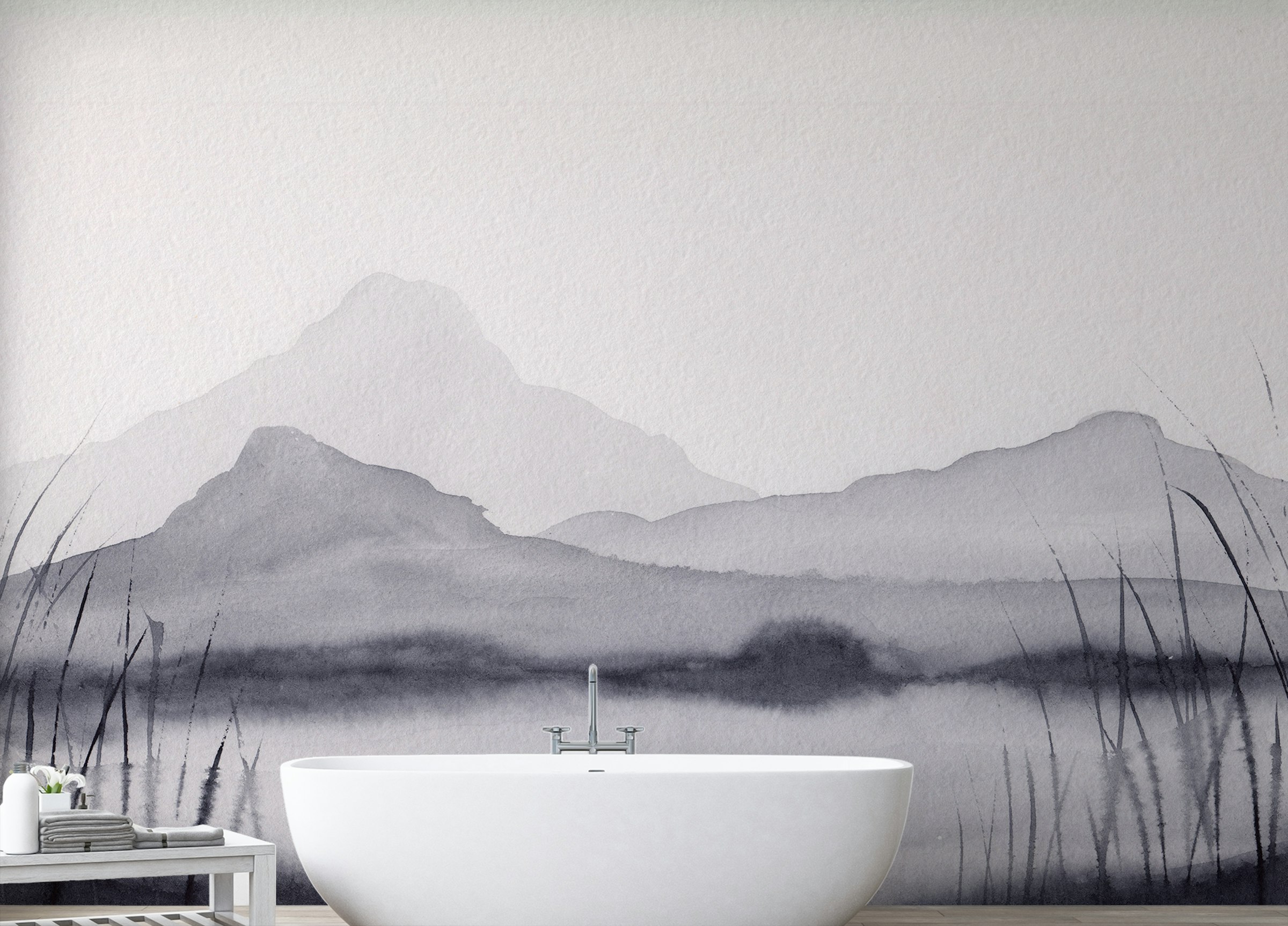 Peel and Stick Mountain Mirage Wall Murals