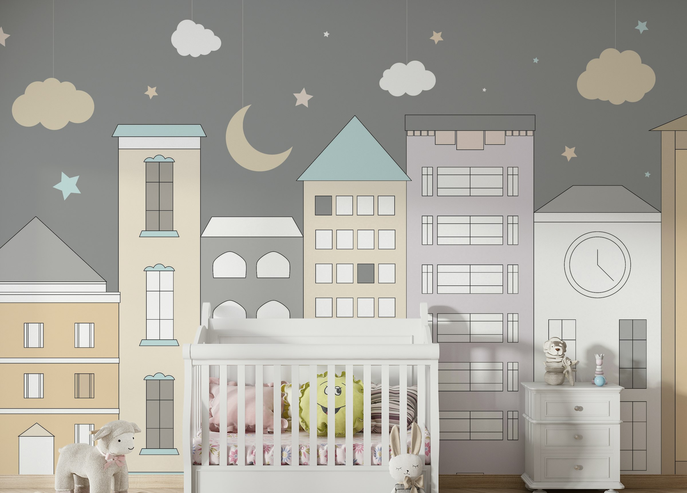 Peel and Stick Playful Town Adventures Wall Murals
