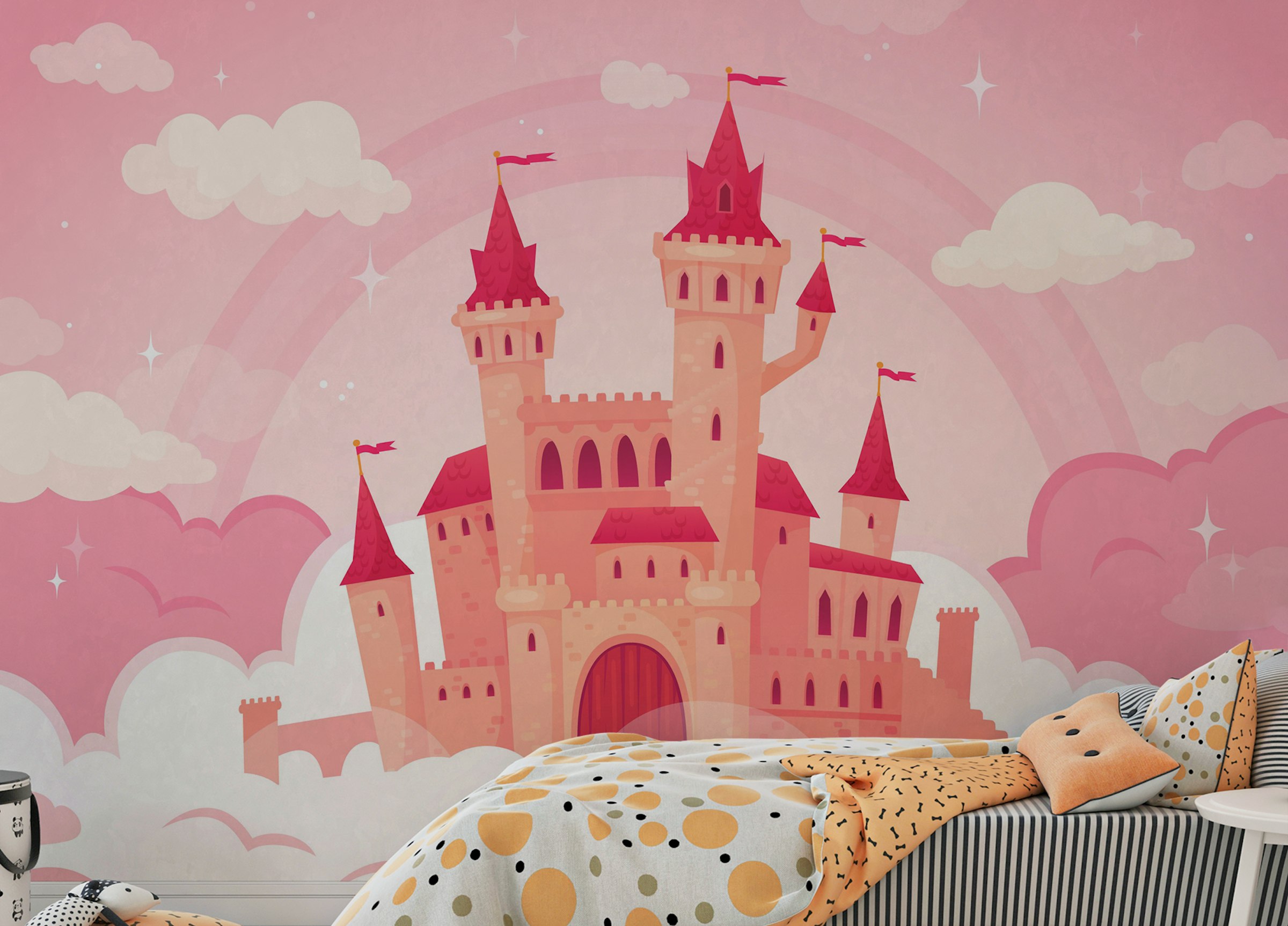 Custom made Whimsical Cloud Castle Cartoon Murals