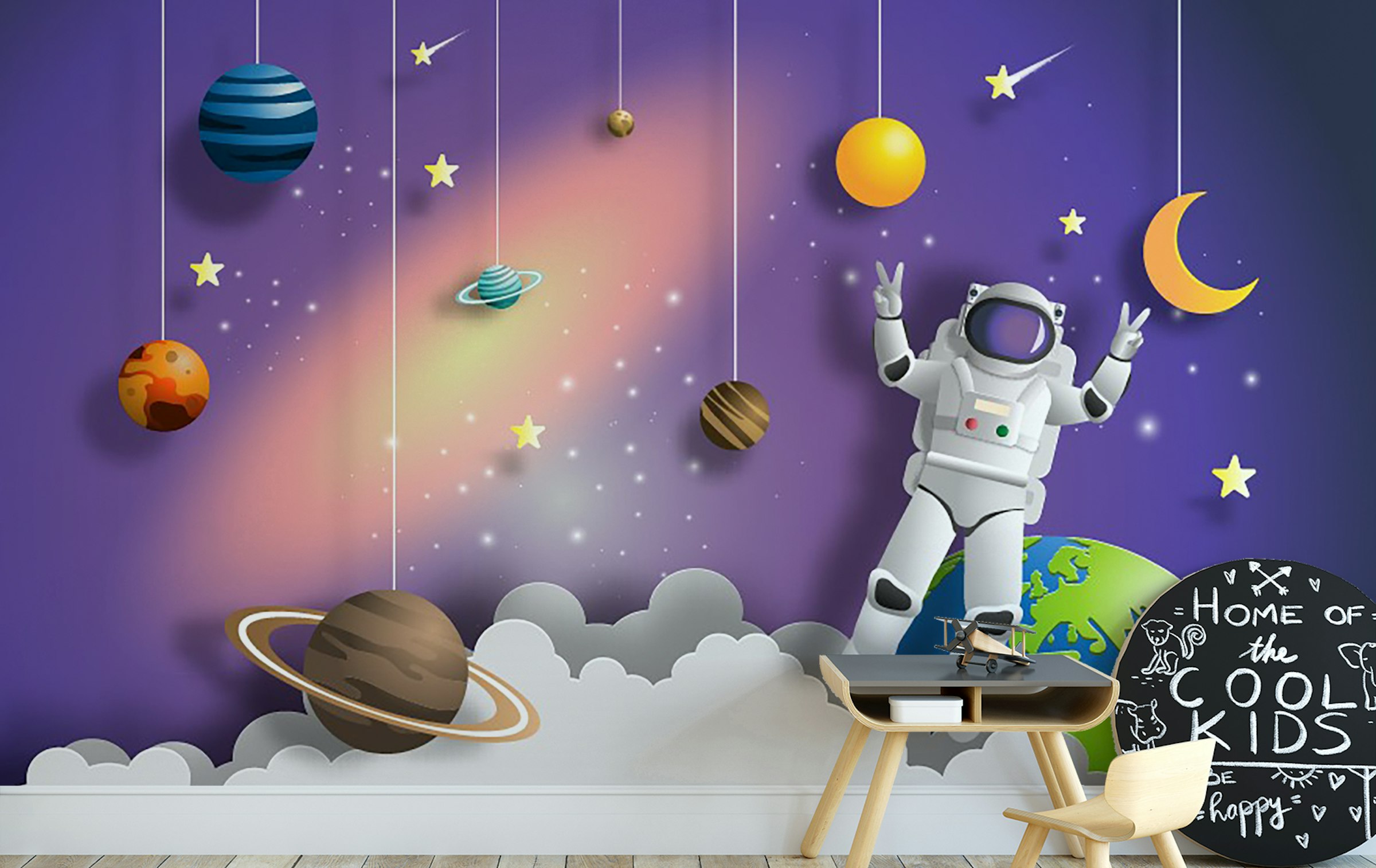 Peel and Stick Cosmic Explorer Astronaut Mission Murals