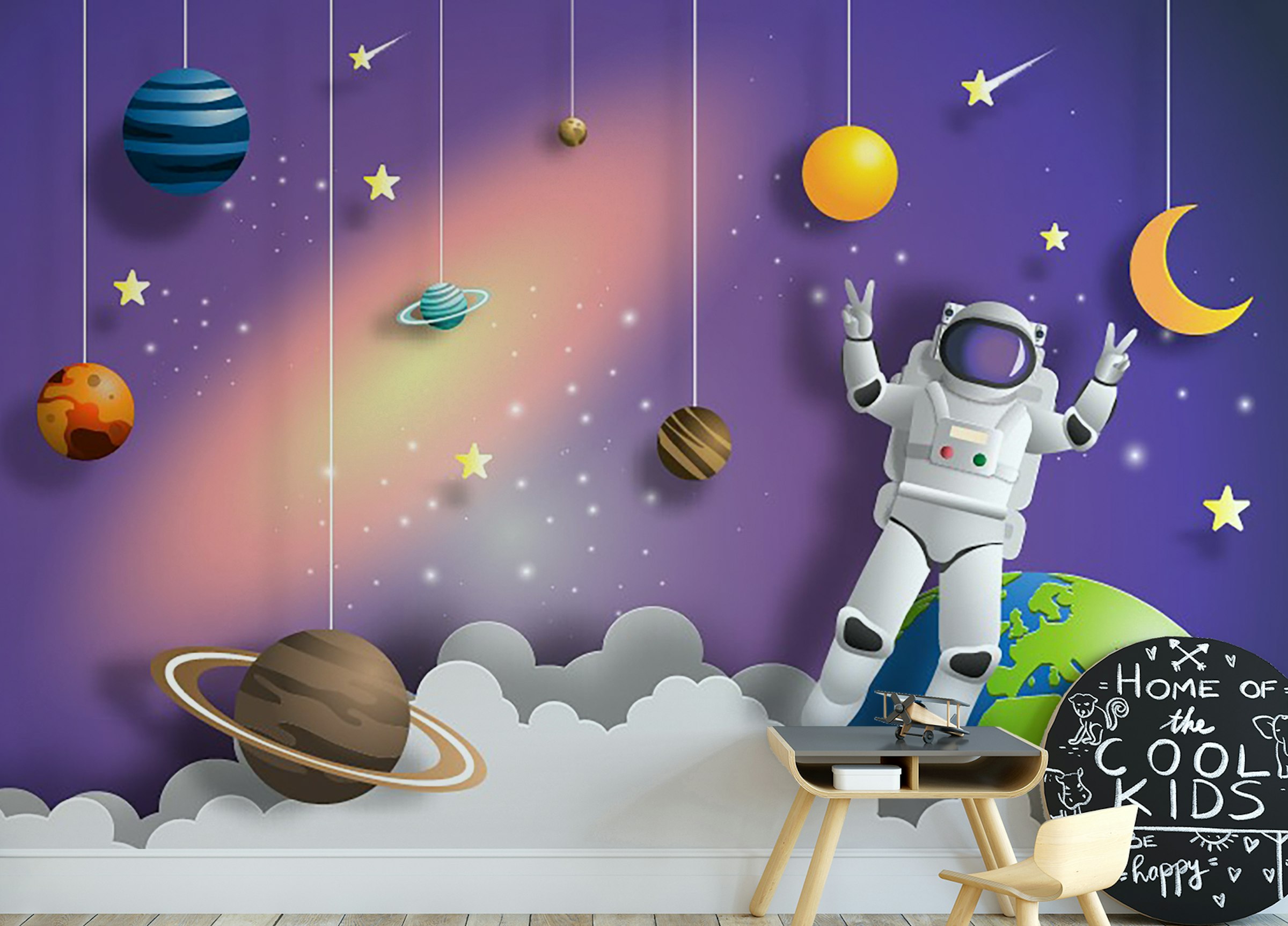 Peel and Stick Cosmic Explorer Astronaut Mission Murals