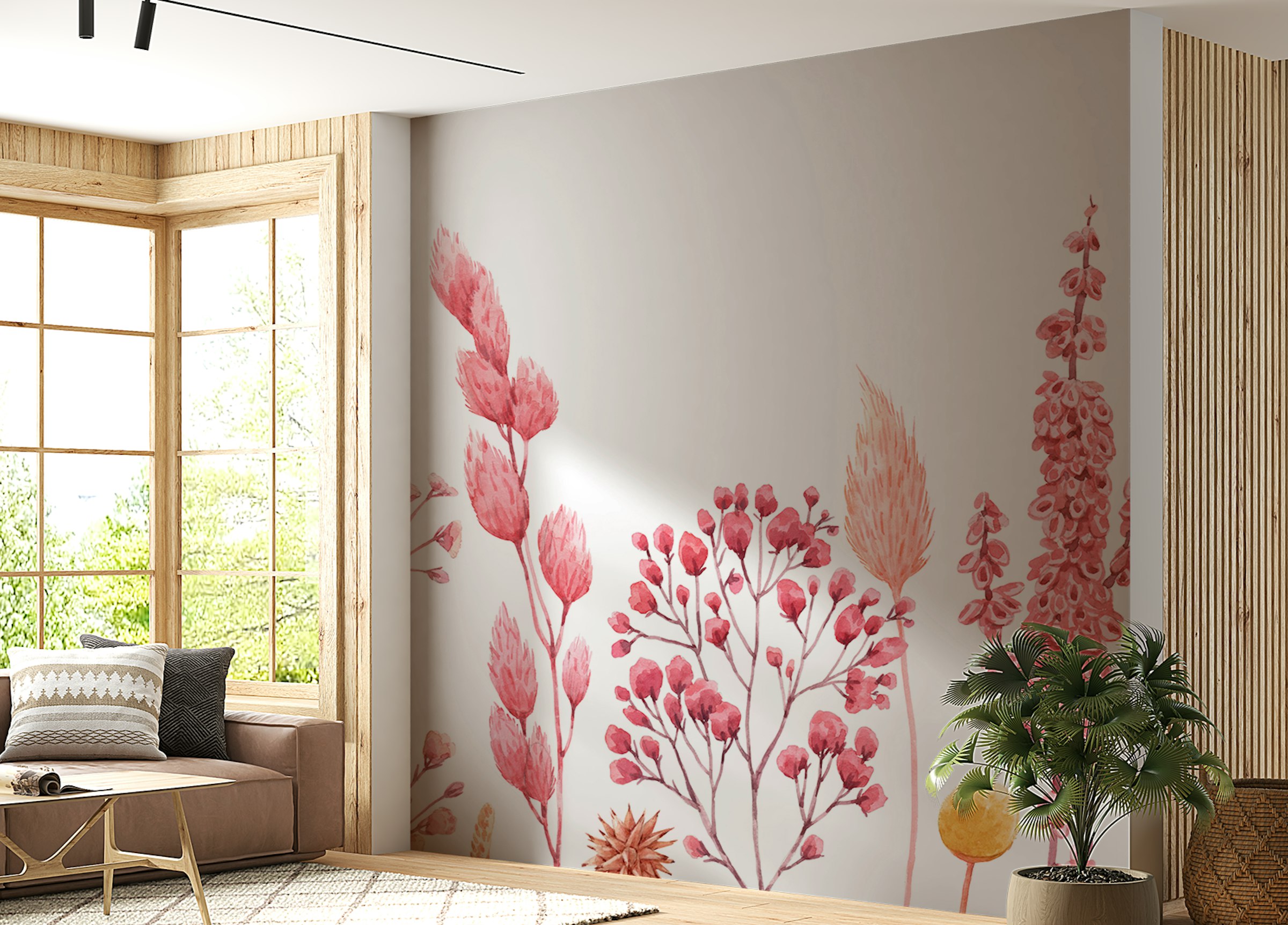 Custom made Natures Canvas Dried Flower Wall Mural