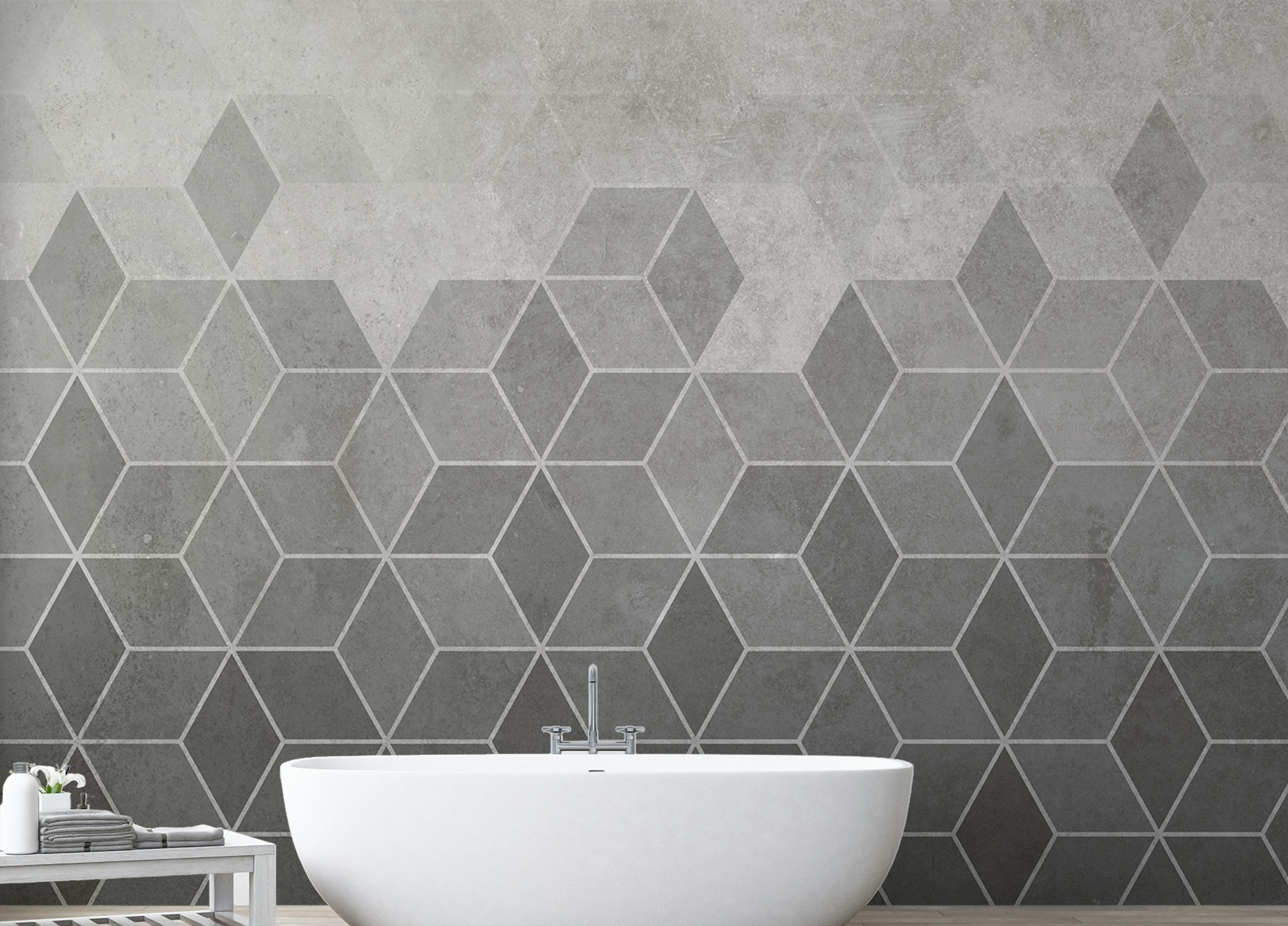 Peel and Stick Hexagon Concrete Charm Wallpaper Murals