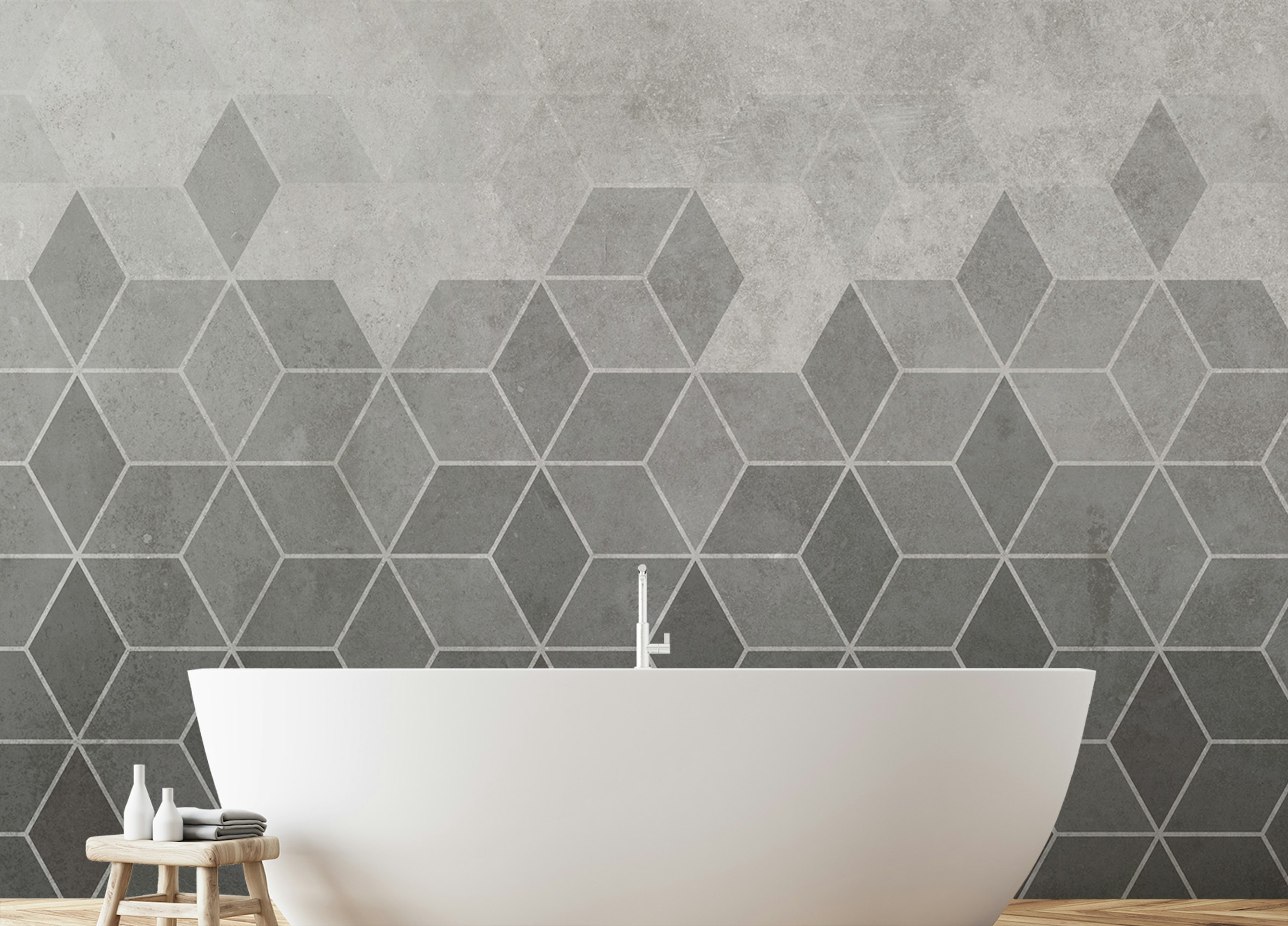 Custom made Hexagon Concrete Charm Wallpaper Murals
