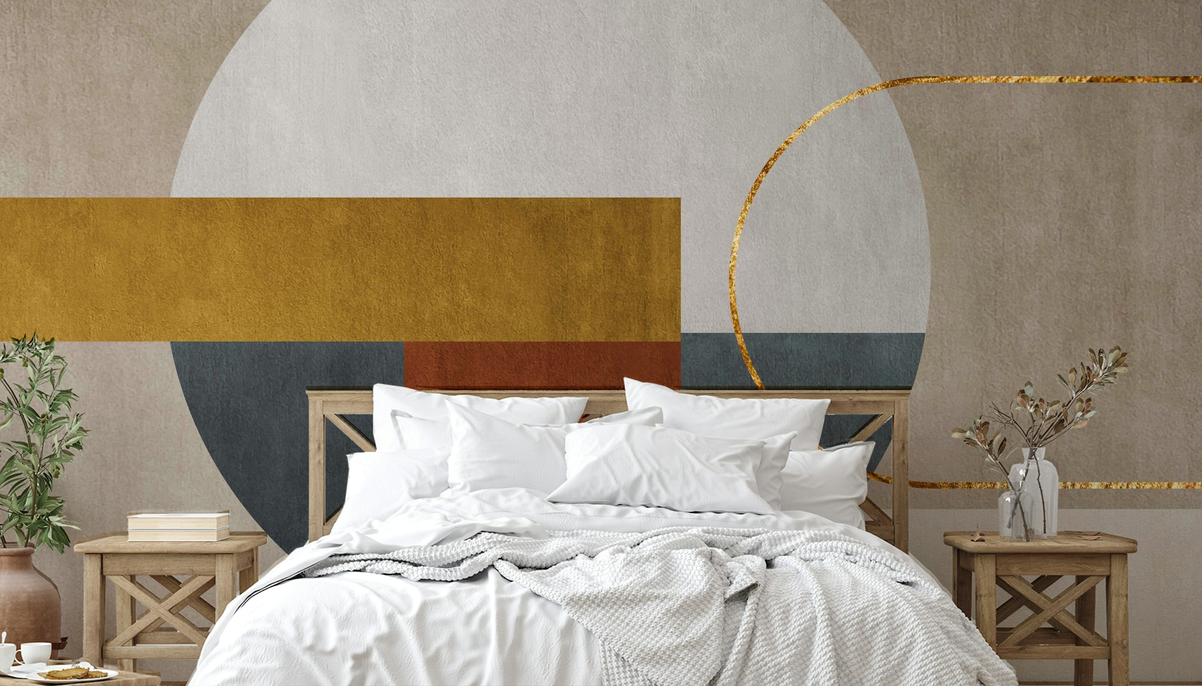 Peel and Stick Elegant Gold Accent Wall Mural