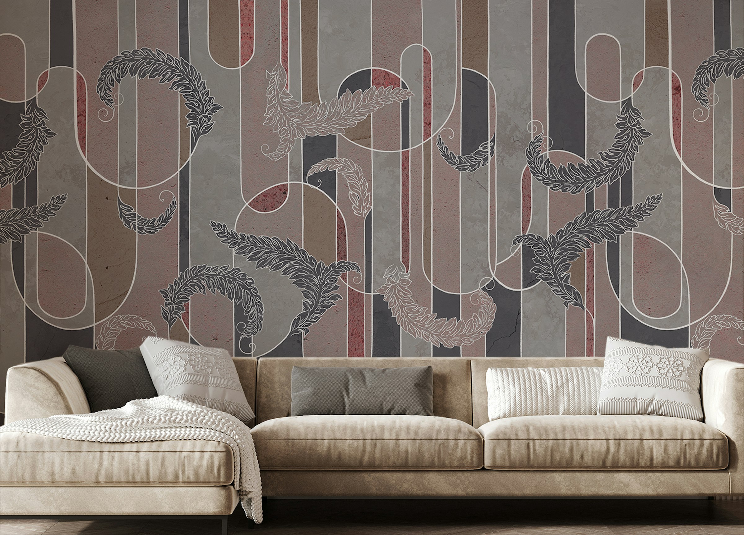 Custom made Gritty Deco Fusion Wallpaper Murals