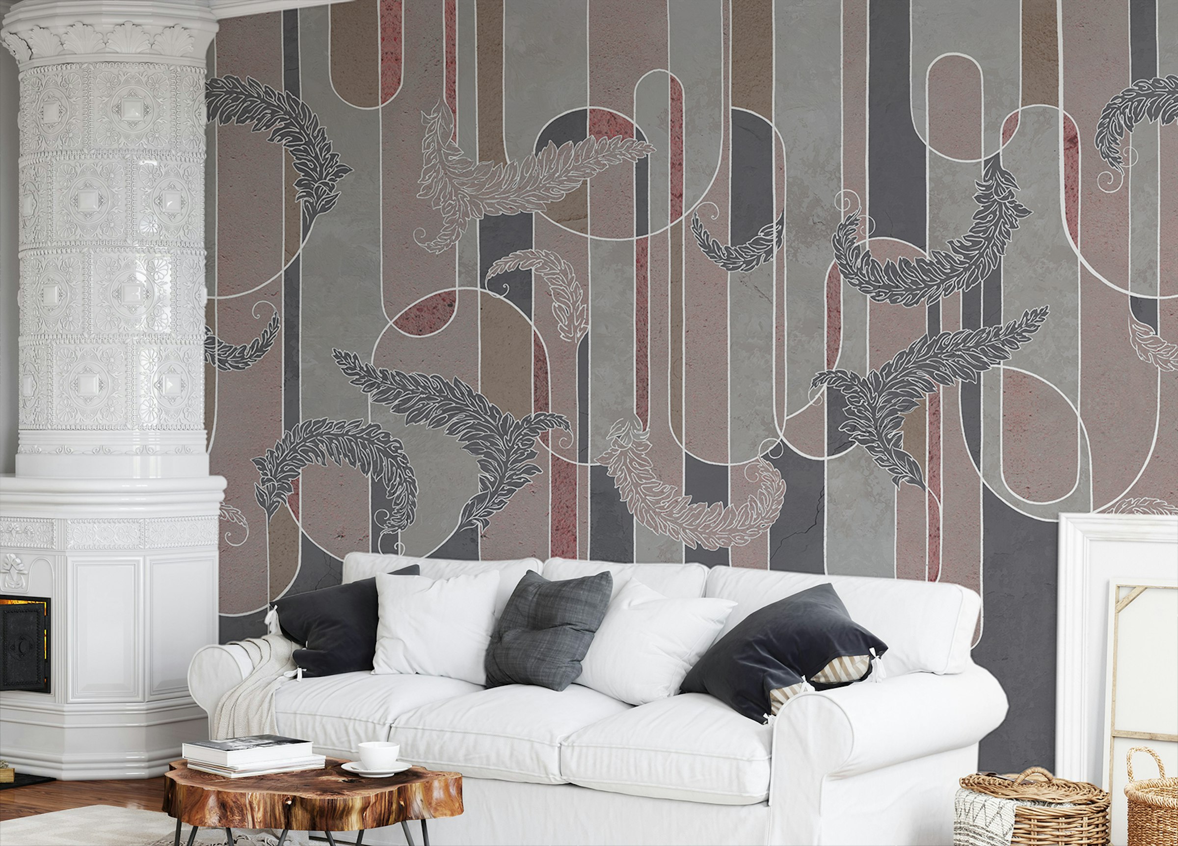 Peel and Stick Gritty Deco Fusion Wallpaper Murals