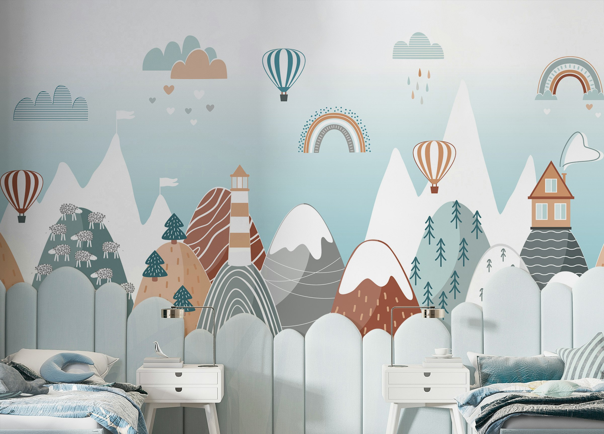 Peel and Stick Scandinavian Boho Nursery Wall Murals