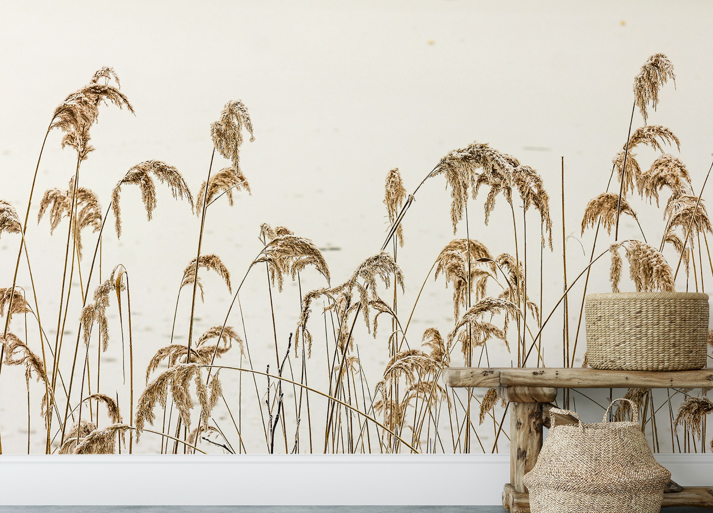 Peel and Stick Brown Withered Grass Wallpaper Murals