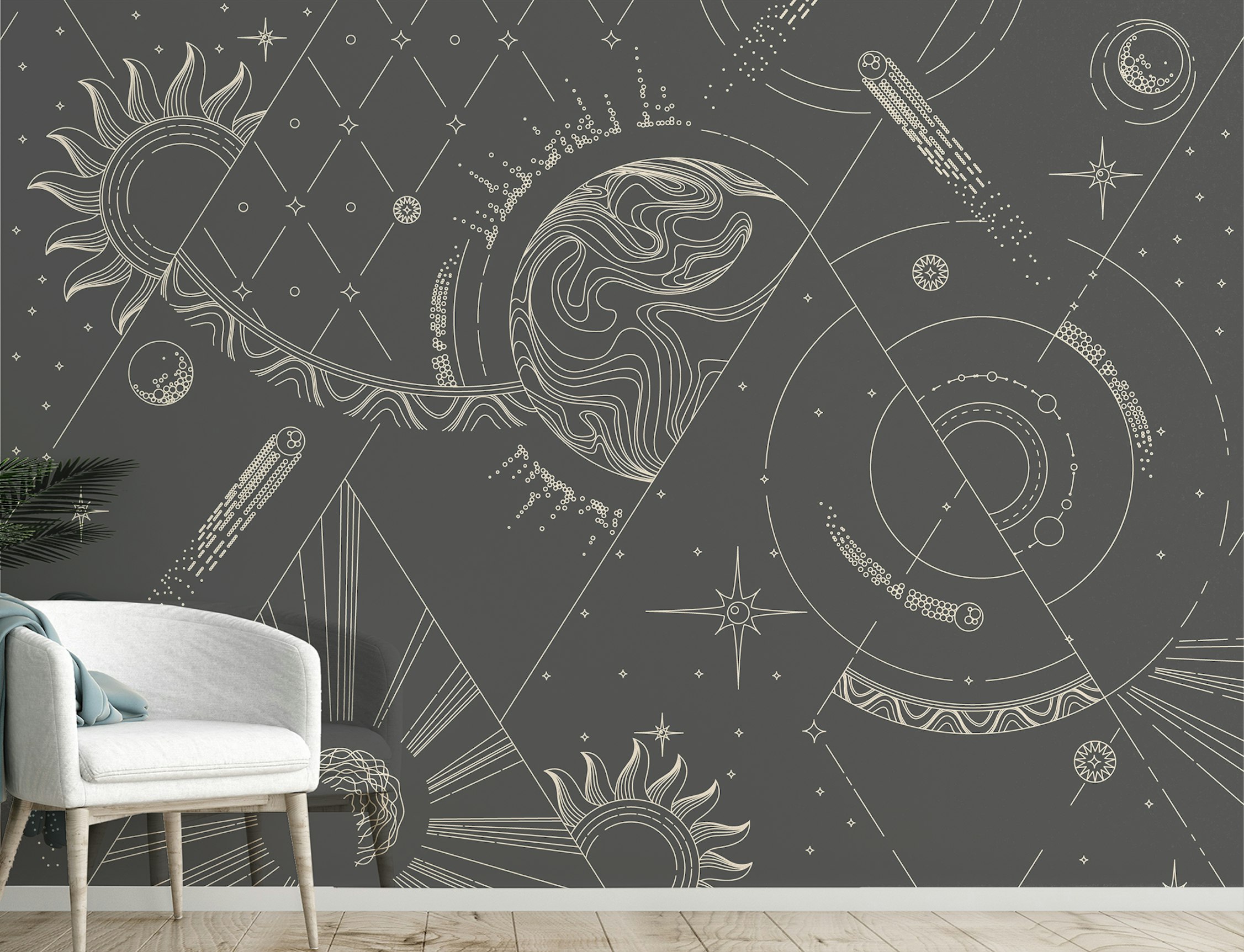Peel and Stick Witchcraft Patterns Design Wall Murals 