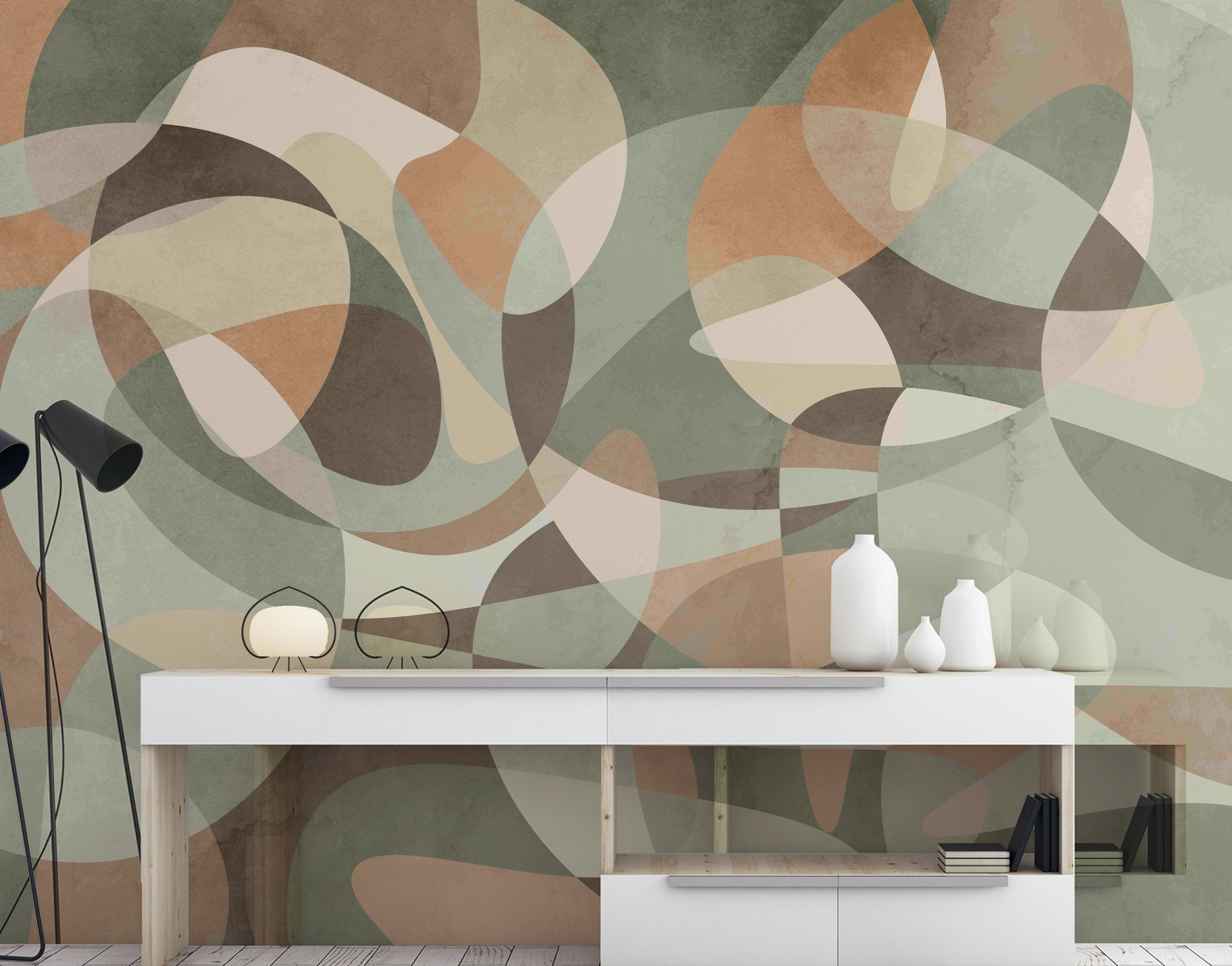 Custom made Earth Tones Geometric Wallpaper