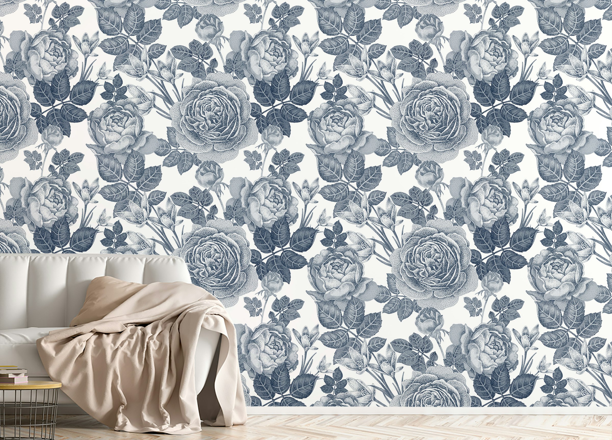 Peel and Stick Tinted Floral Elegance Removable Wallpaper