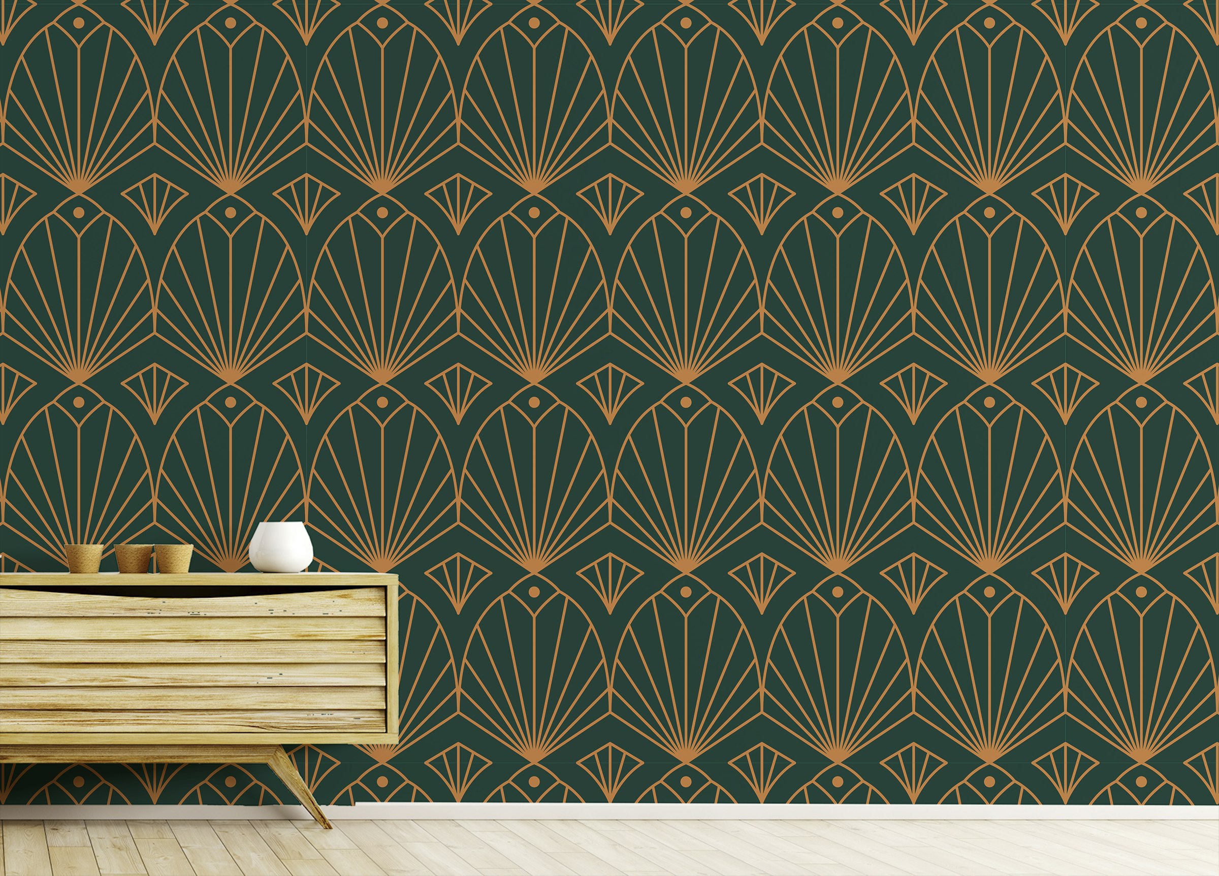 Peel and Stick Art Deco Seamless Patterns Minimal Linear Style Wallpaper