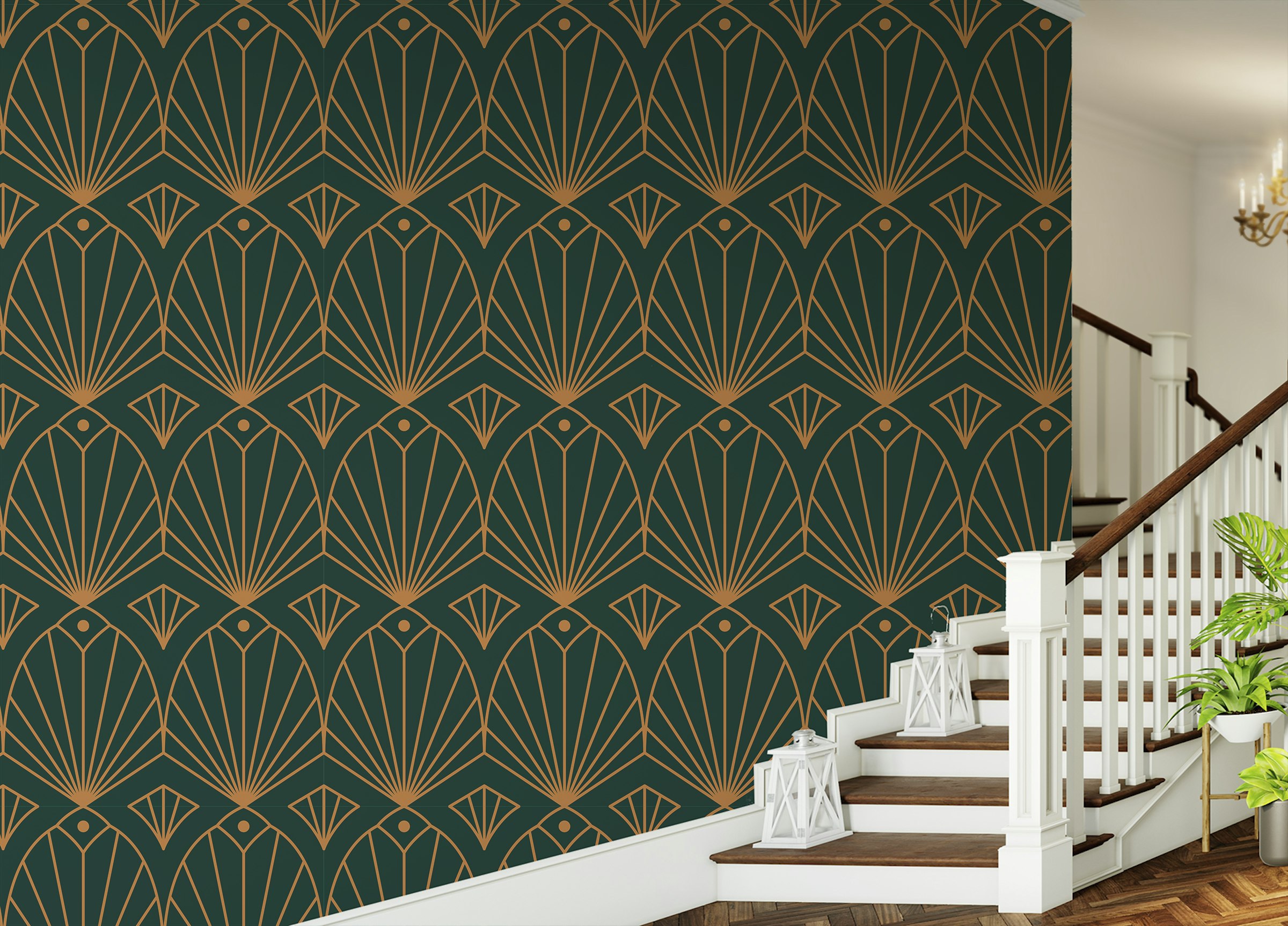 Custom made Art Deco Seamless Patterns Minimal Linear Style Wallpaper