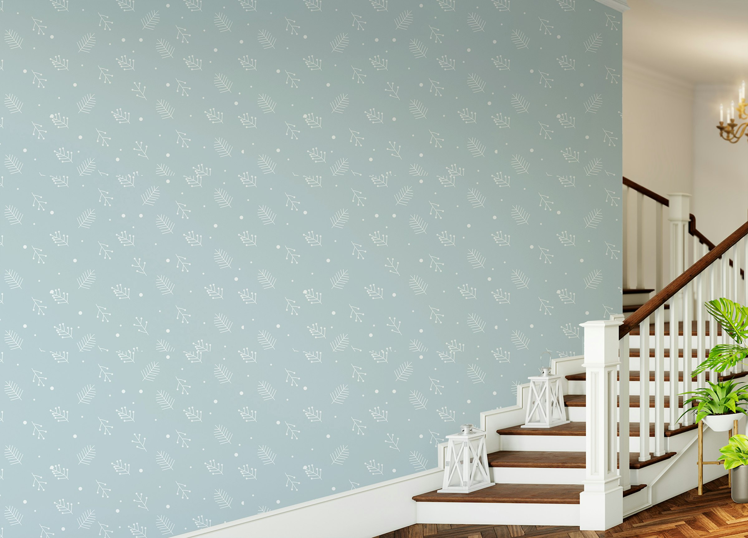 Custom made White Christmas Spruces Wallpaper for Walls 