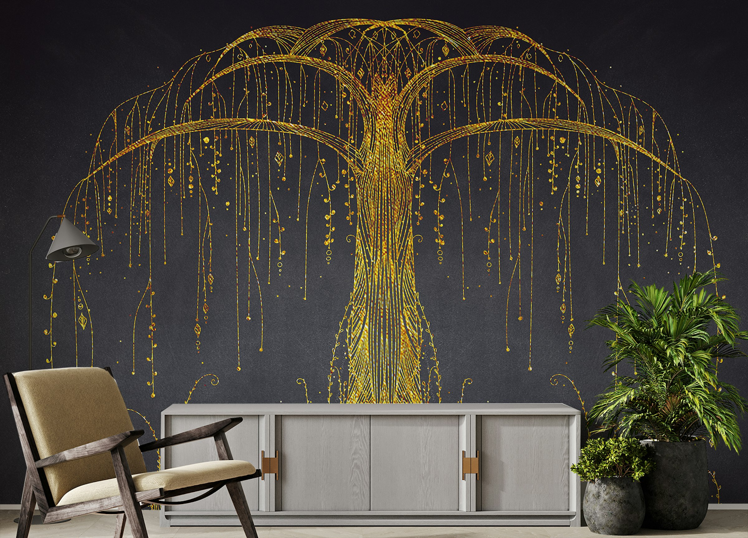Peel and Stick Removable Abstract Tree of Elegance Murals