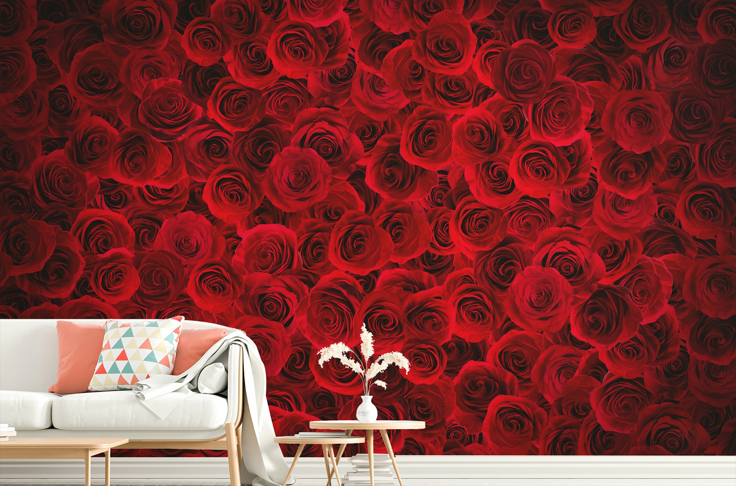 Peel and Stick Peel and Stick Fiery Rose Bouquet Murals