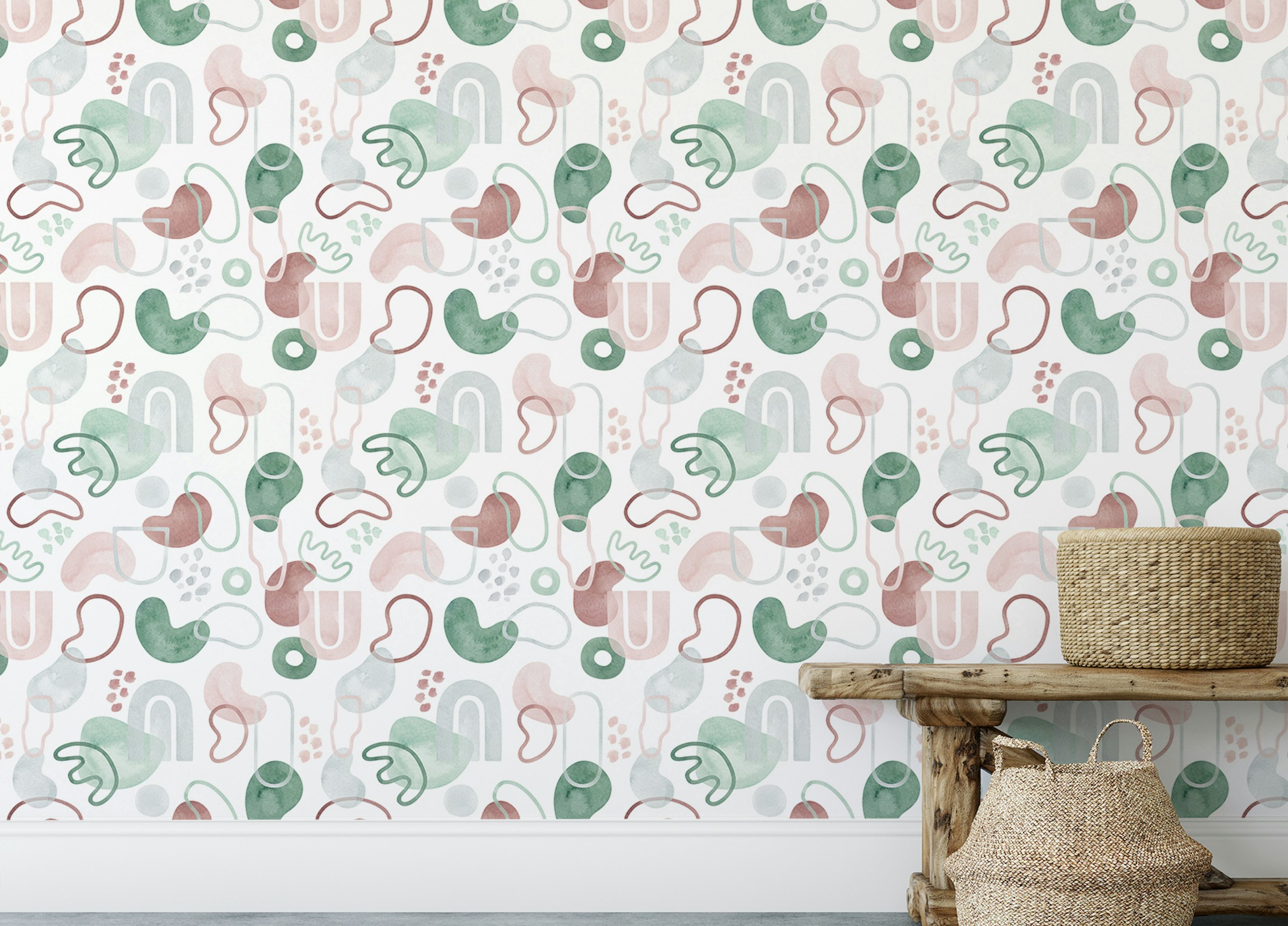 Peel and Stick Repeated Pattern Design Wallpaper for Walls