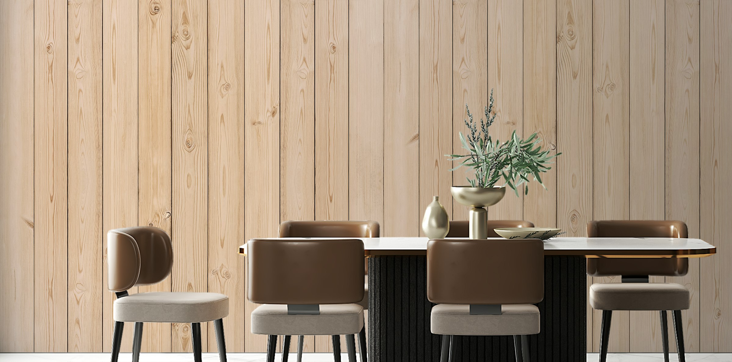 Peel and Stick Vertical Striped Wood Elegance Wallpaper