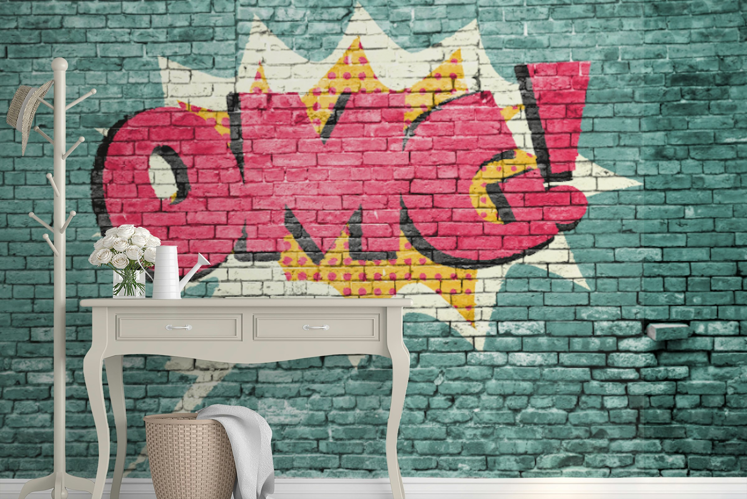 Custom made OMG Urban Graffiti Mural Wallpaper