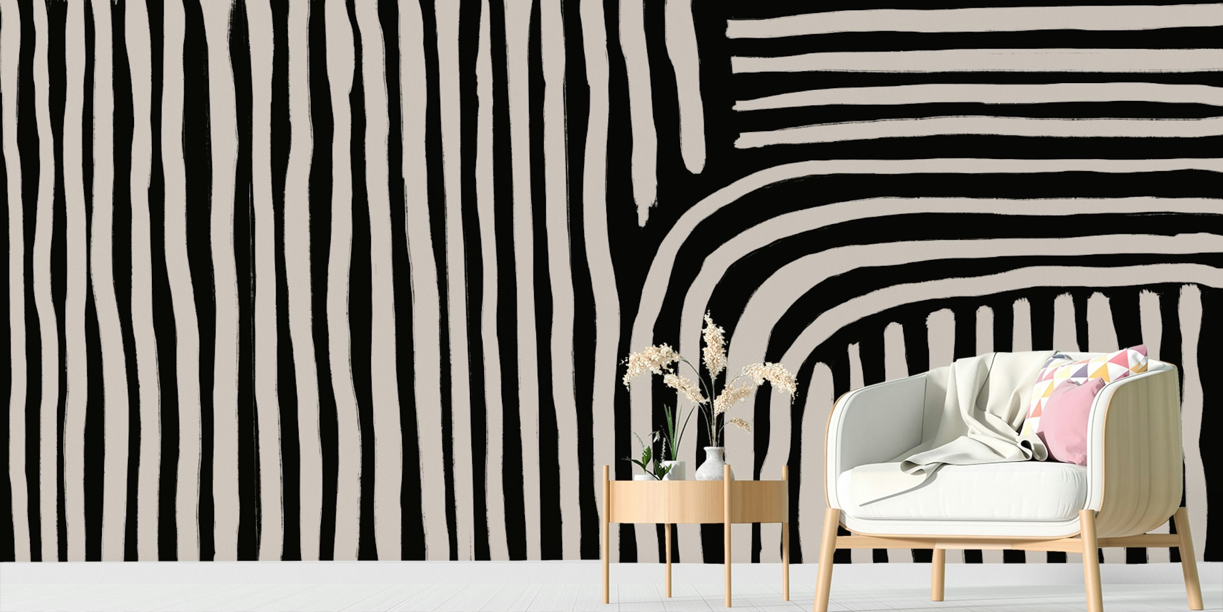 Peel and Stick Abstract Strips Wallpaper Mural