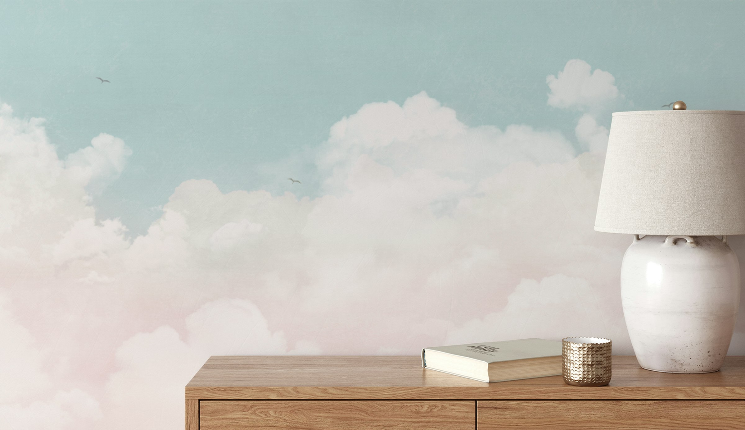 Peel and Stick Whispering Clouds Wallpaper Mural