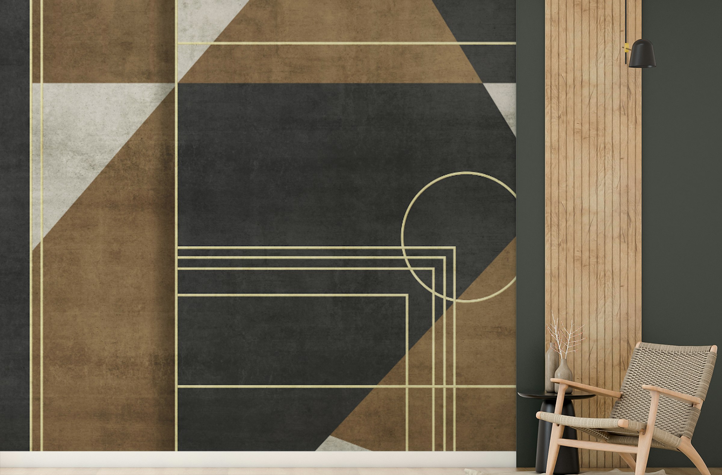 Custom made Modern Grunge Geometric Wallpaper Mural