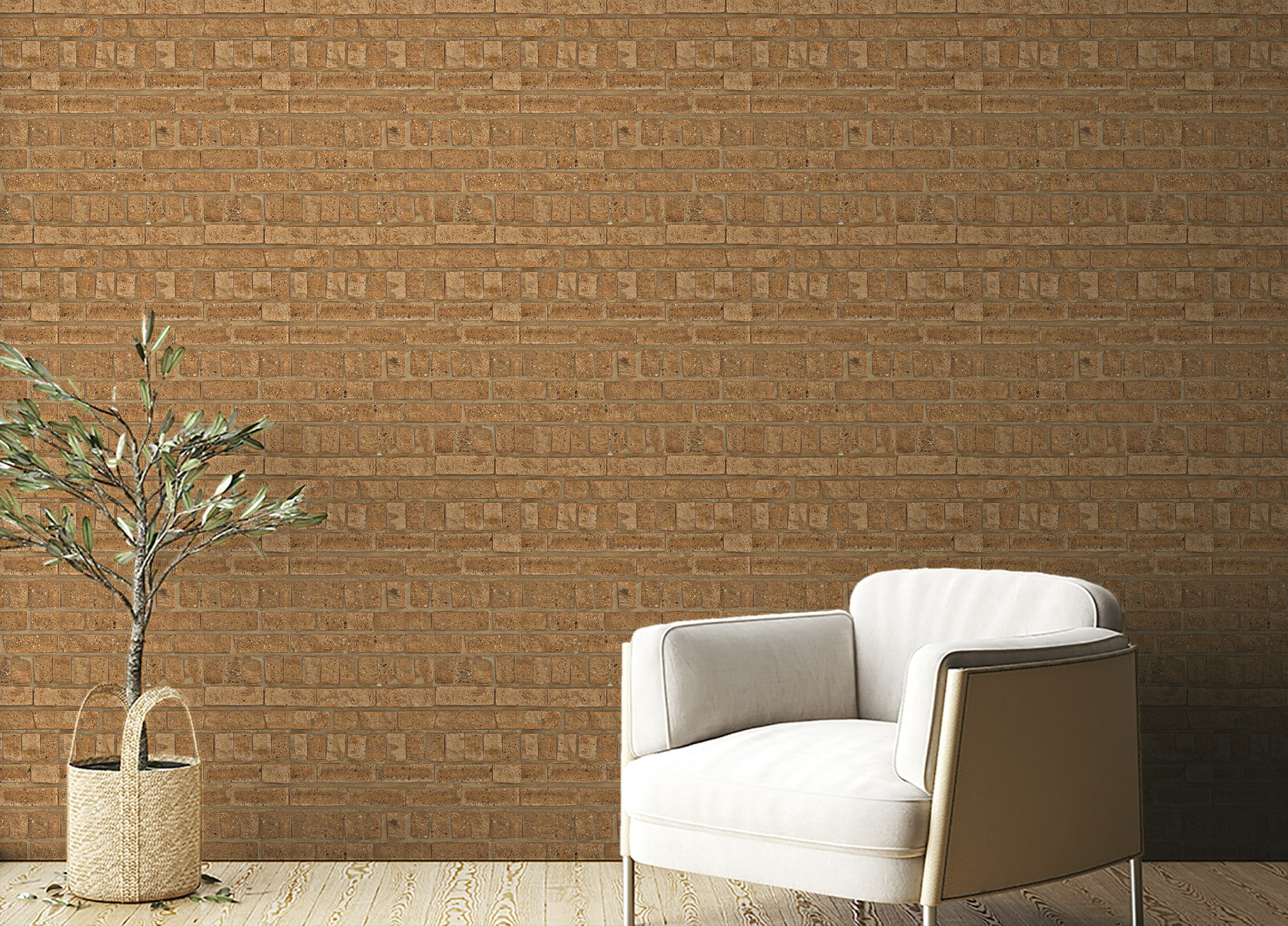 Peel and Stick Brick Wall Pavement Texture Brown Color Wallpaper