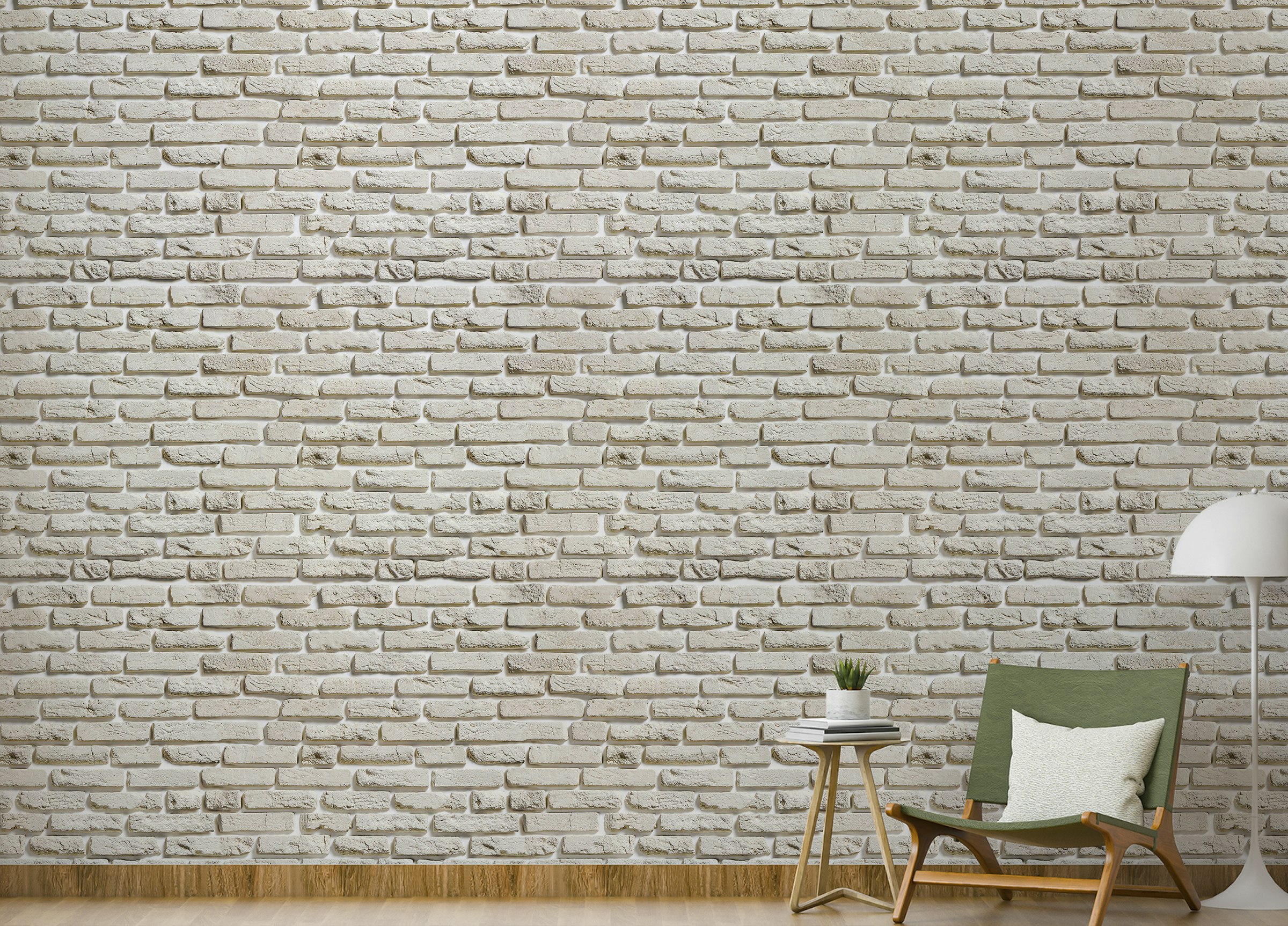 Peel and Stick Old Vintage White Color Brick Wallpaper For Walls