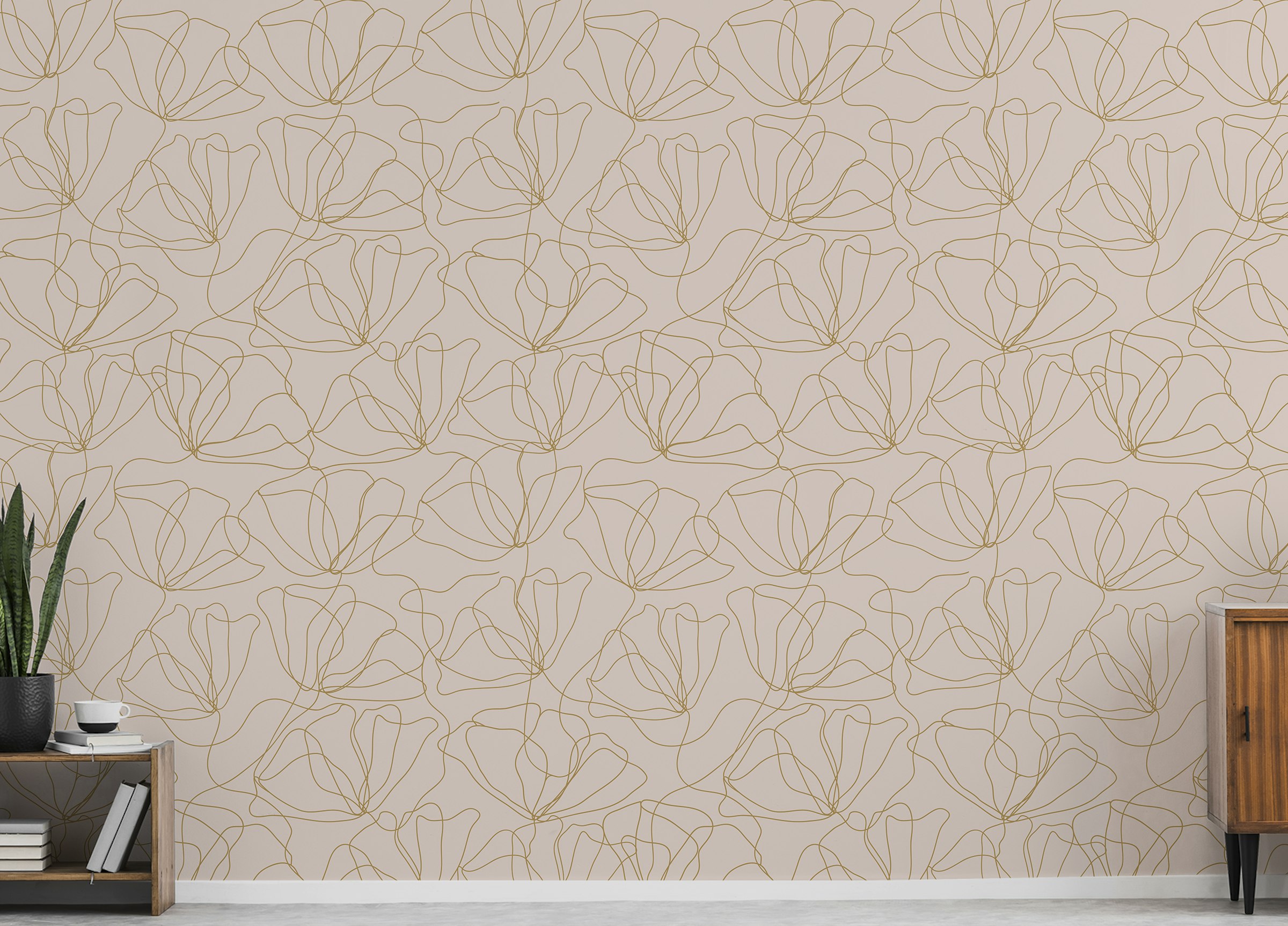 Peel and Stick Floral Abstract Delicate Pastel Color Pattern Wallpaper