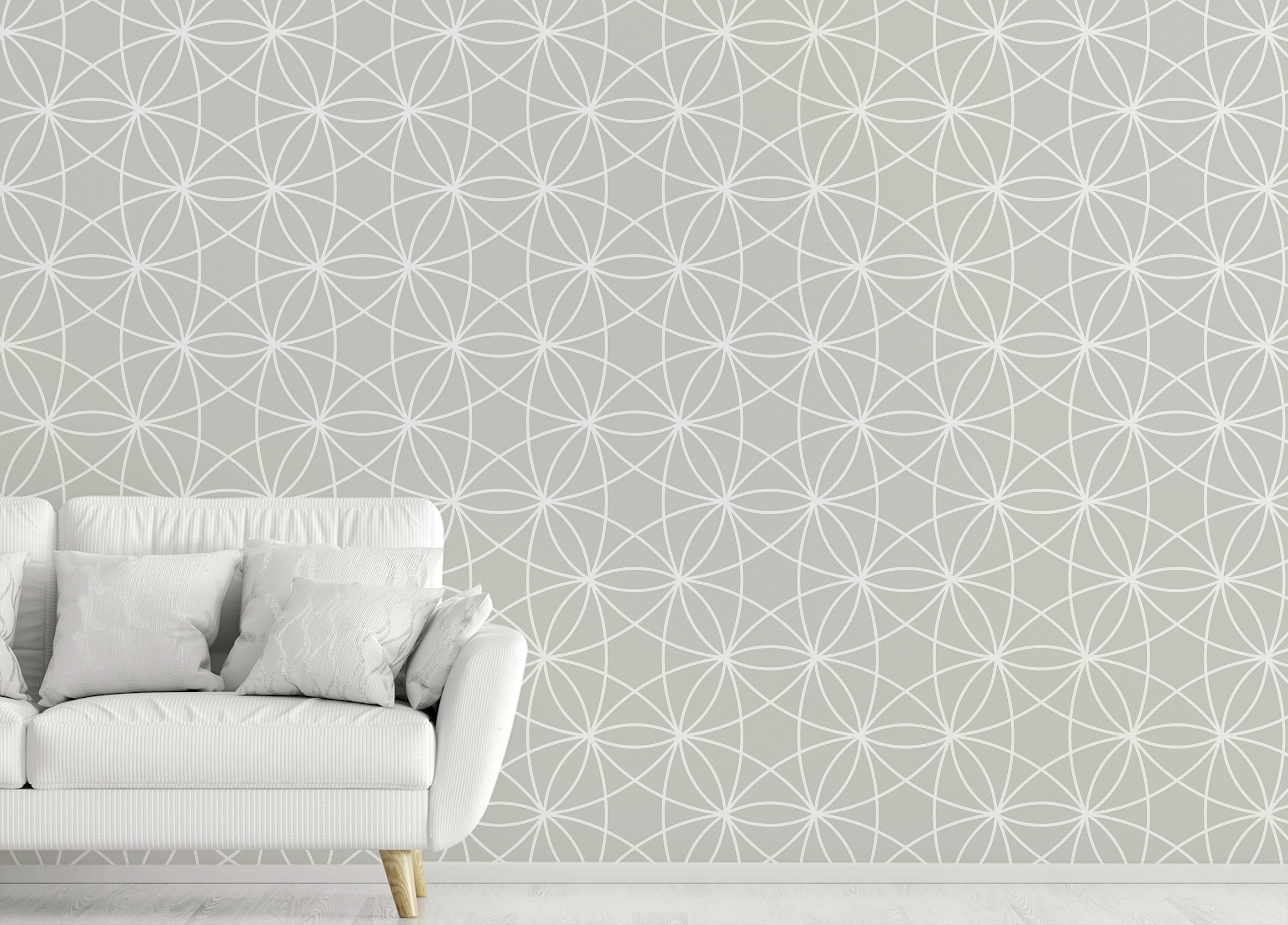 Custom made Modern Style Geometric Repeat Pattern Wallpaper
