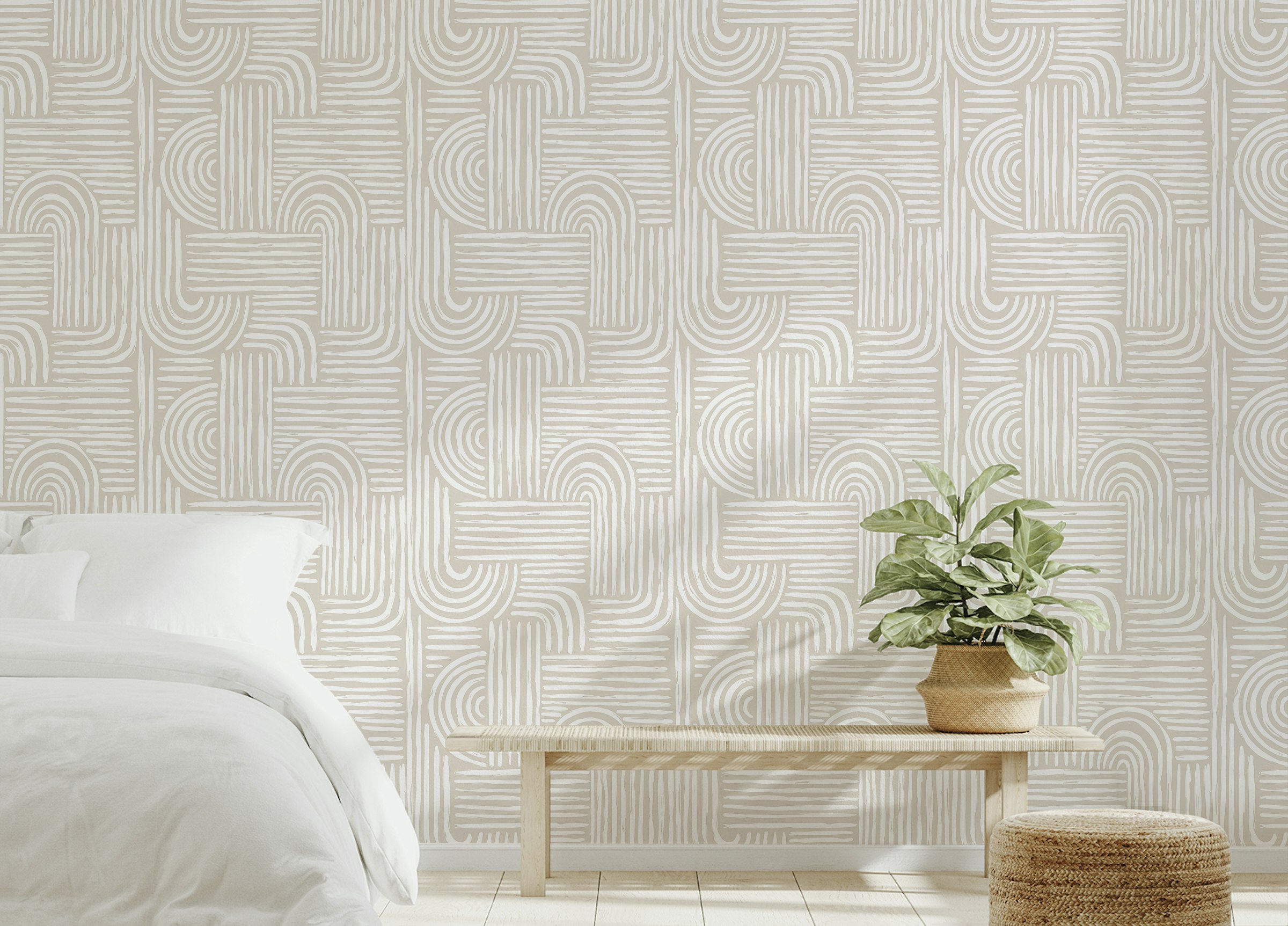 Peel and Stick Seamless Pattern Abstract Line Swell Wallpaper