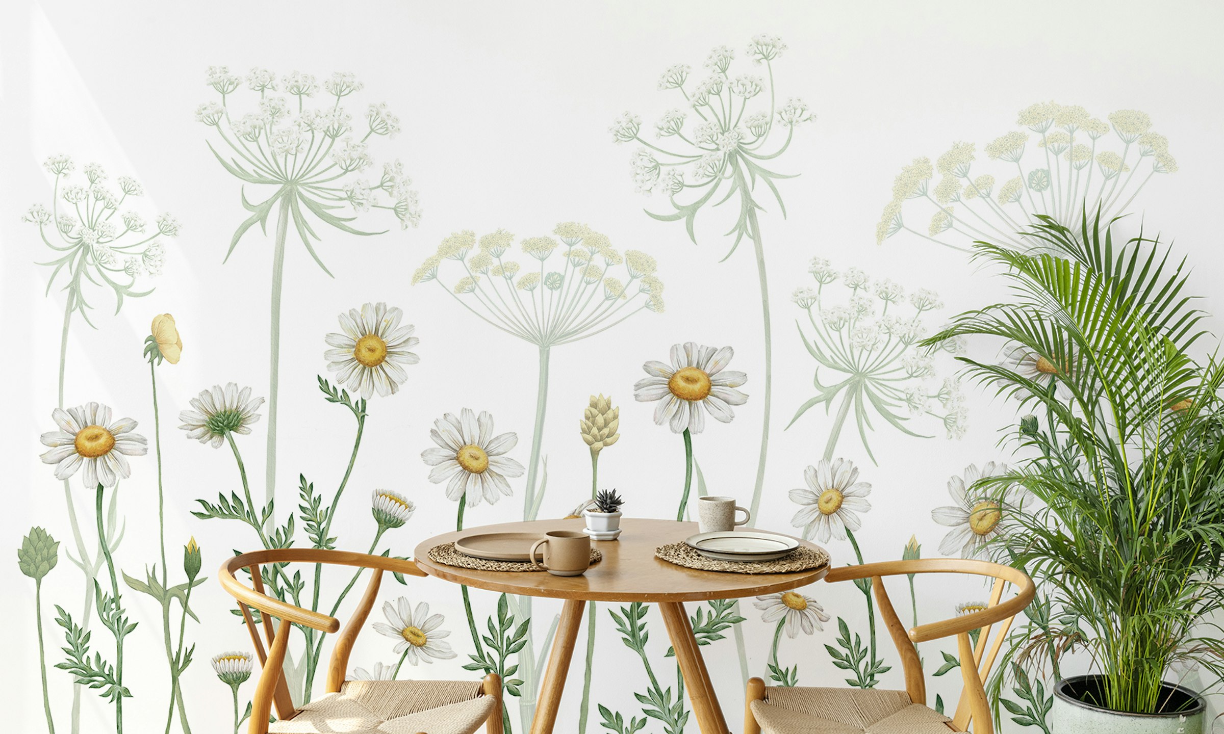 Peel and Stick Dazzling Daisies Botanical Mural