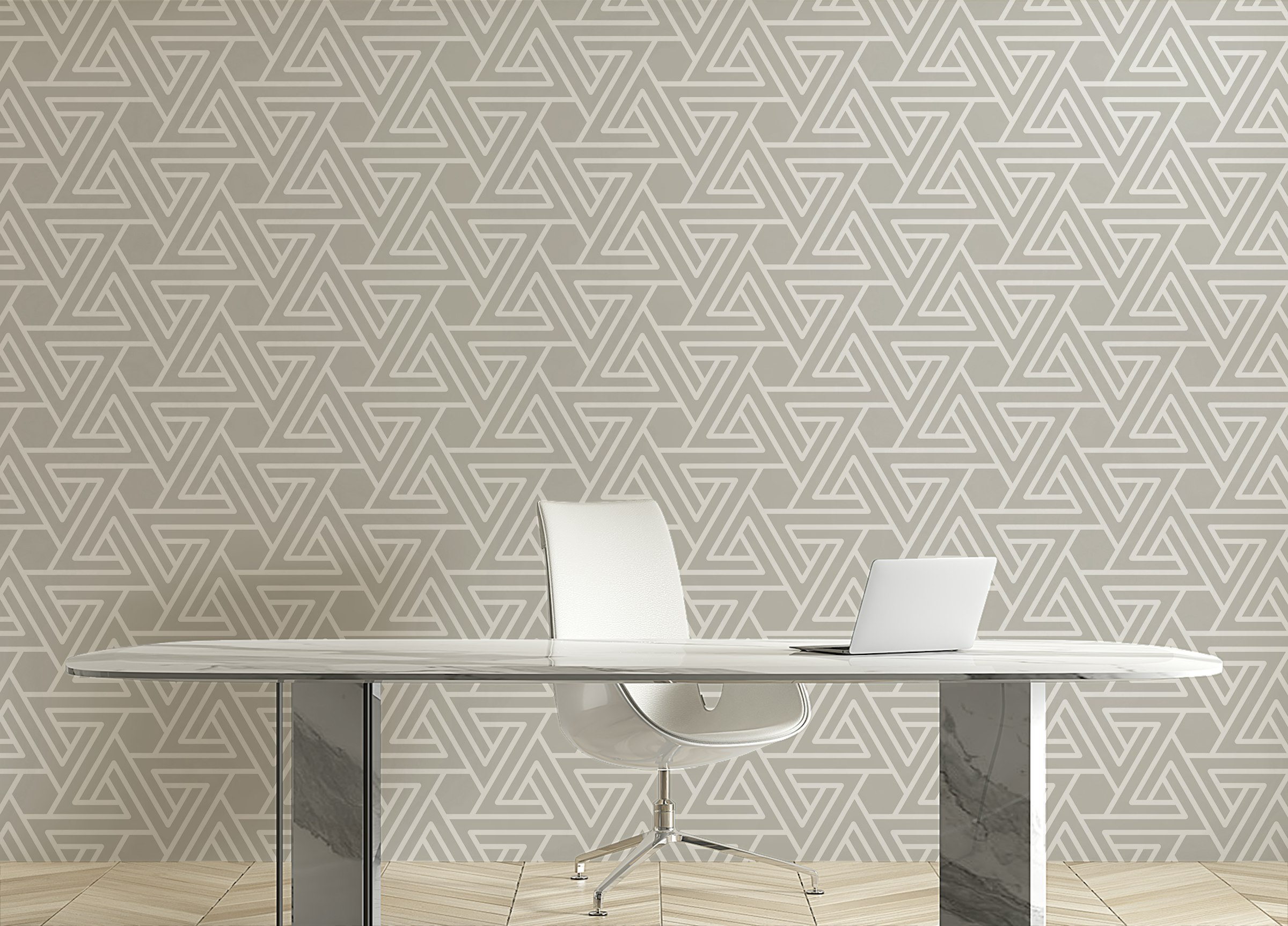 Custom made Abstract Simple Geometric White Line Wallpaper