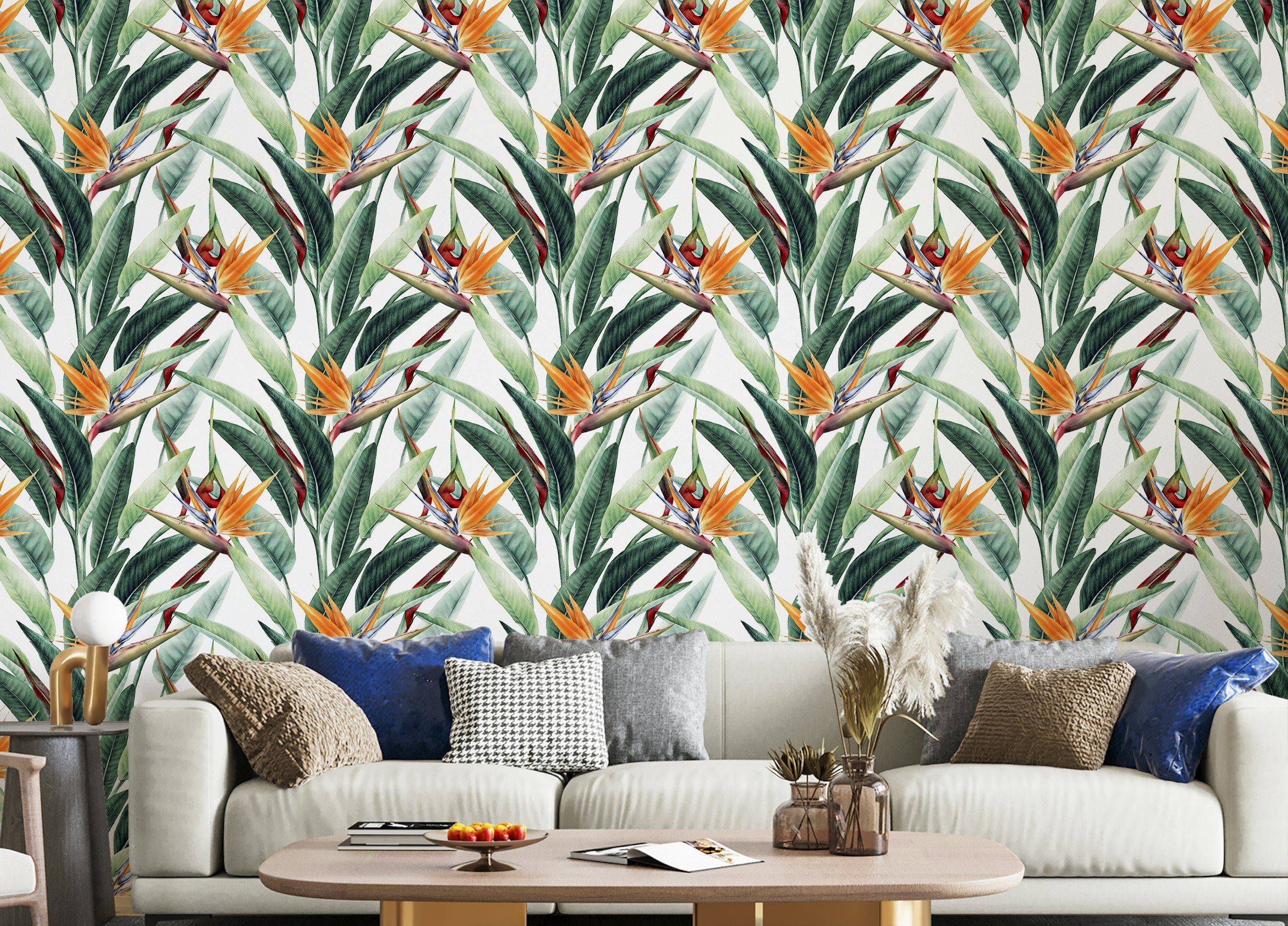 Custom made Seamless Floral Tropical Pattern Wallpaper