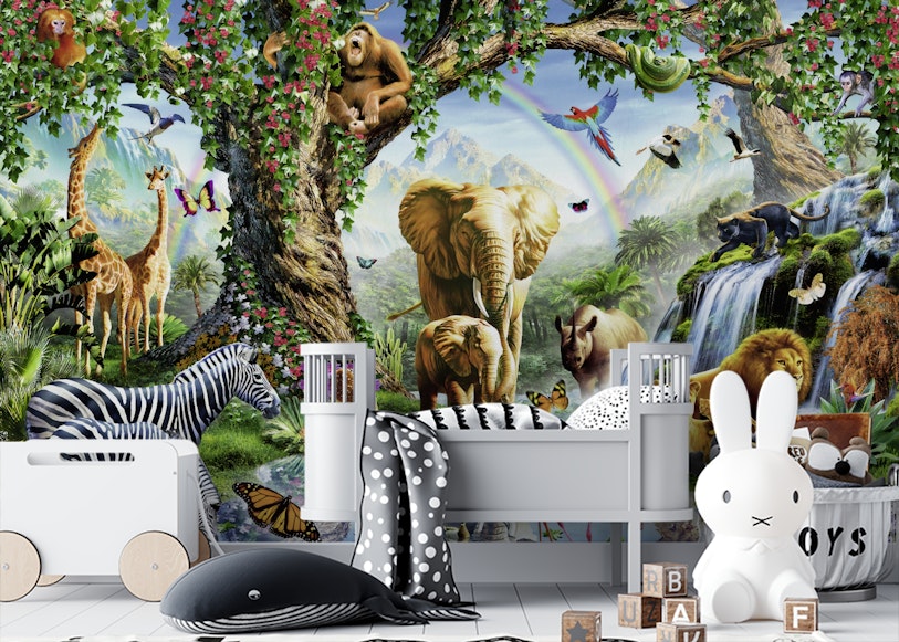 Stylish Jungle Peel and Stick Mural Wallpaper for Walls