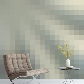 Green and Cream Abstract Striped Line Wallpaper Murals