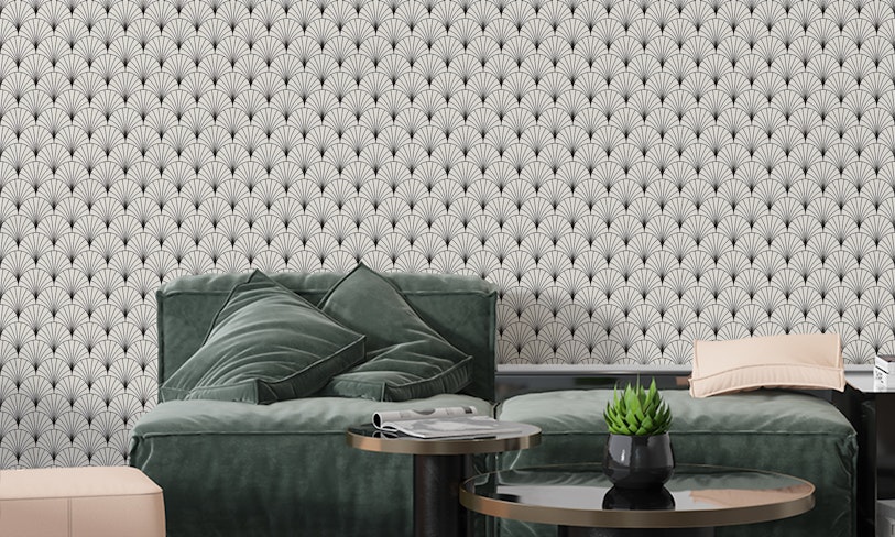 Black and White Edgy Art Deco Wallpaper