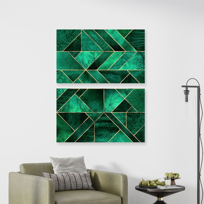 Latest Poster Abstract Art Emerald Nature Green Canvas